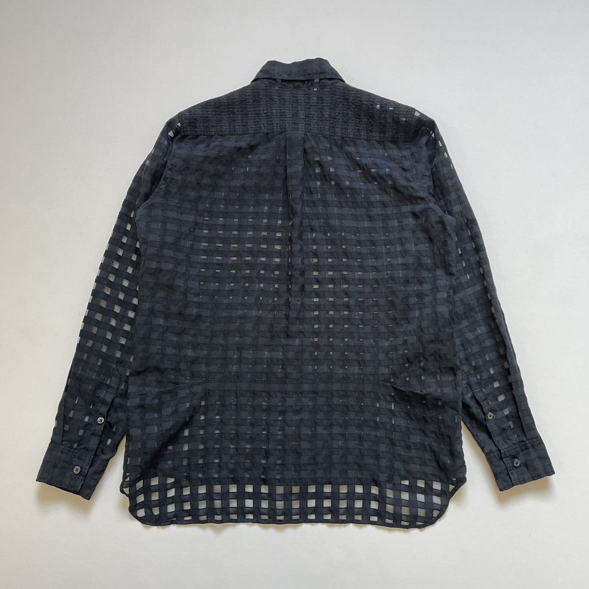 Ann Demeulemeester Black ‘Sheer Square’ Patterned Shirt Size US M / EU 48-50 / 2 - 11 Thumbnail