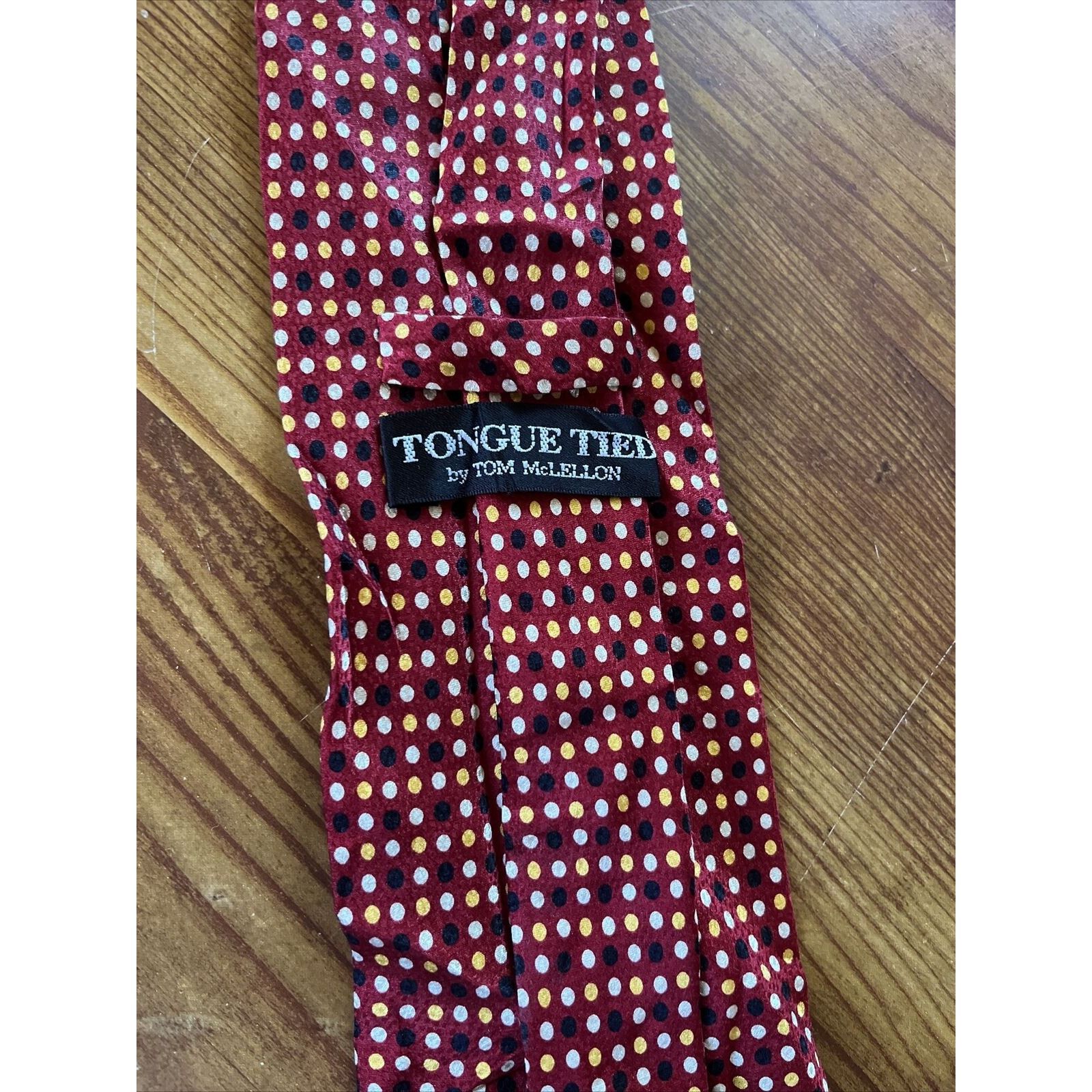Other Tongue Tied Tom Mclellon Men’s Red Dot Geometric Silk Tie Size ONE SIZE - 2 Thumbnail