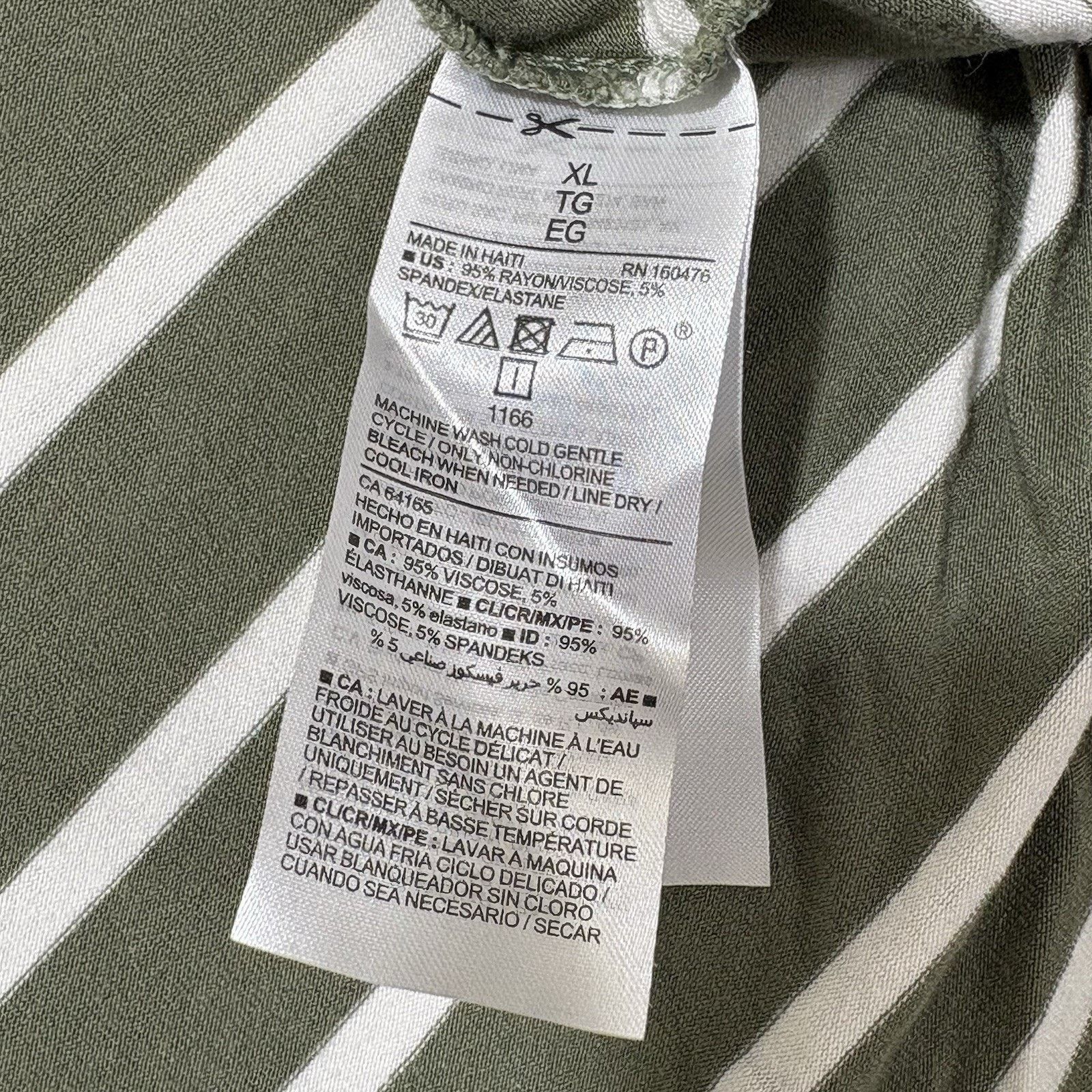 Old Navy Old Navy Luxe Women's XL T Shirt Green Striped Pullover Tee Size XL / US 12-14 / IT 48-50 - 4 Thumbnail