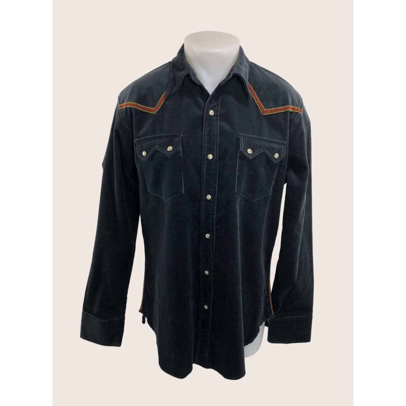Vintage Freedman Limited Edition Marble Snap Corduroy Shirt XL Blue / Red Western Mens Size US XL / EU 56 / 4 - 1 Thumbnail