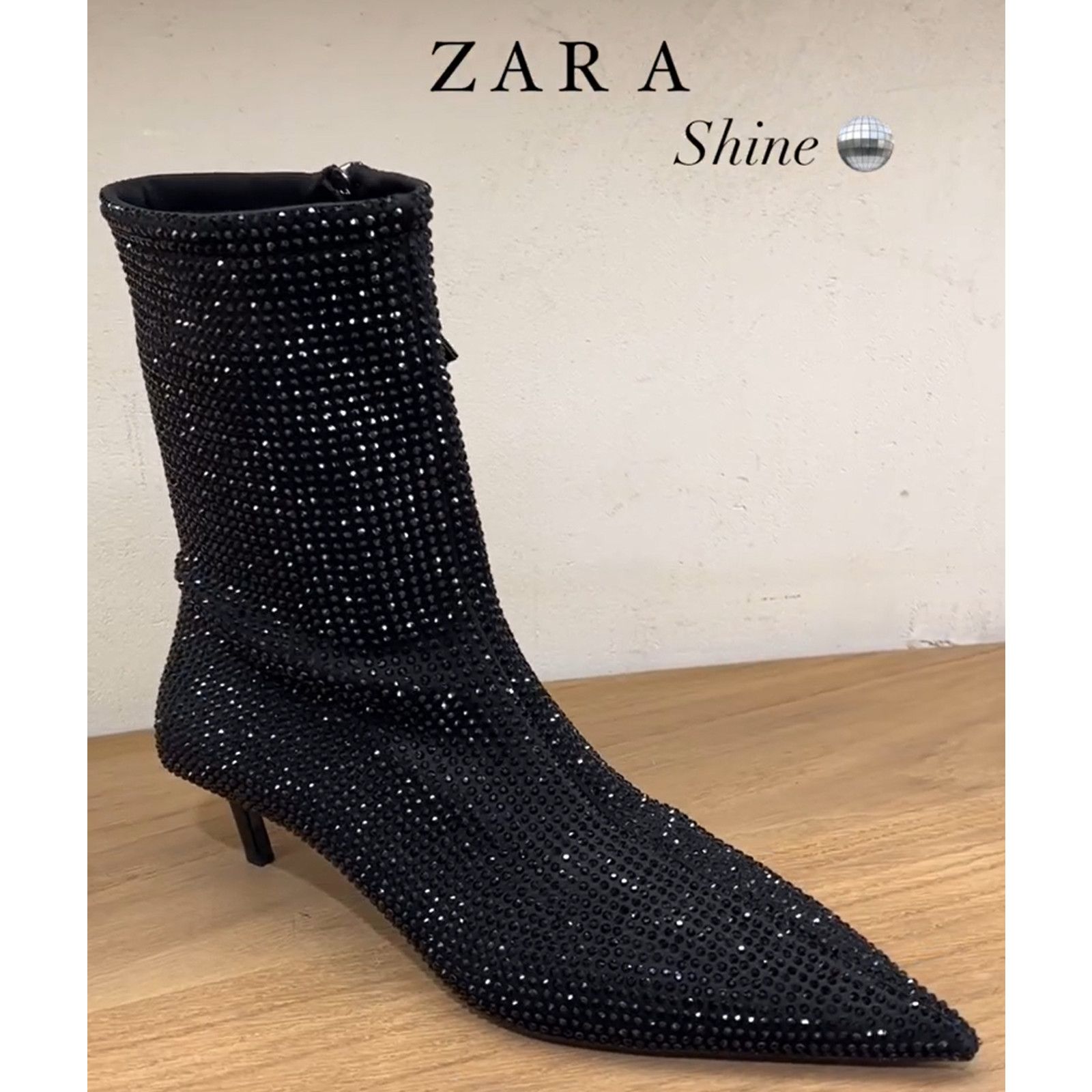 Zara ZARA Rhinestone Pointed Toe Ankle Boots – Sz 6.5, 8 NWT Size US 8 / IT 38 - 8 Thumbnail