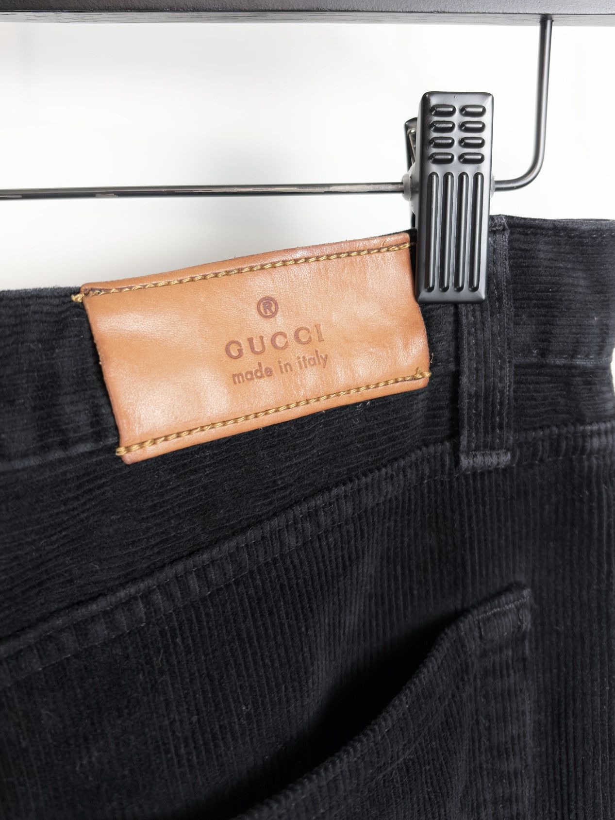 Gucci Gucci Tom Ford Leather Patch Bootcut Corduroy Jeans Black Size US 30 / EU 46 - 5 Thumbnail
