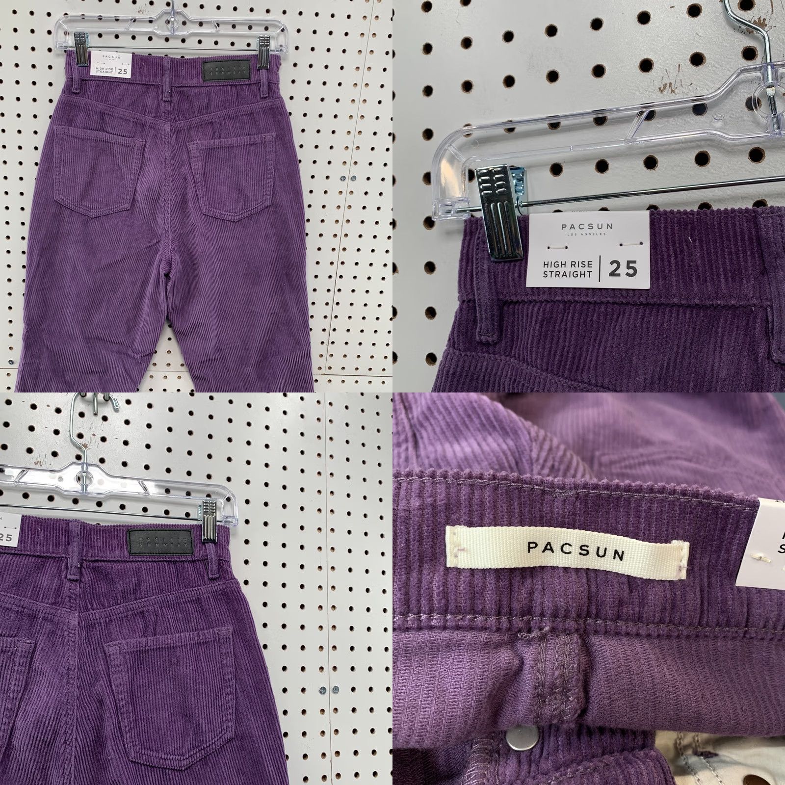 Pacsun Pacsun Corduroy Pants Womens 25x25.5 Purple High Rise Straight NWT Shoes Size 25? Size 42" / US 20 - 9 Thumbnail