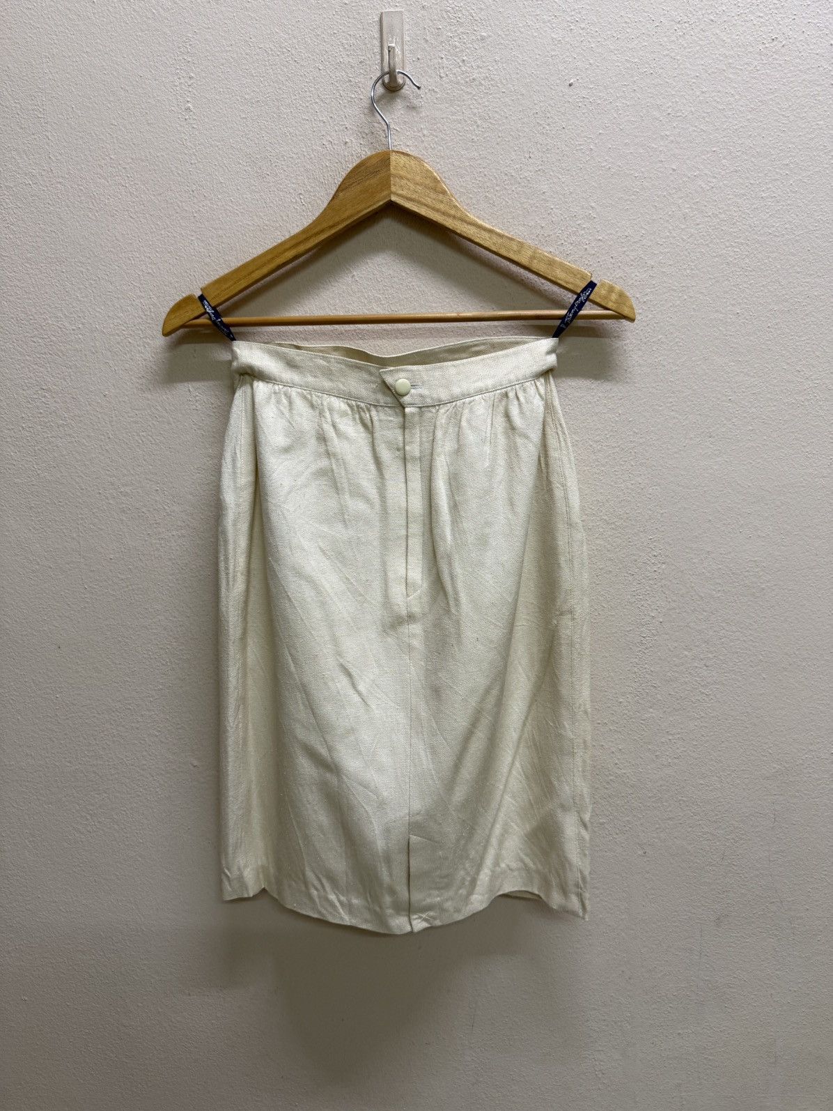 Thierry Mugler Vintage Thierry Mugler Linen Blend Cream Pencil Skirt Size 24" / US 00 / IT 34 - 18 Thumbnail