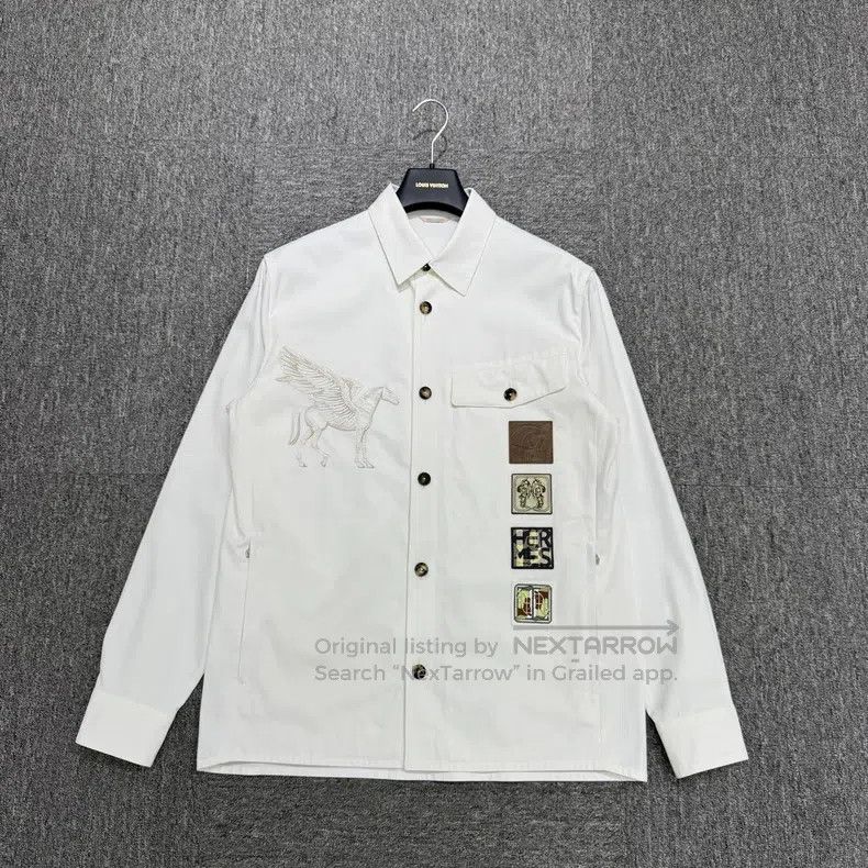 Hermes Hermes Patch Embroidered Warhorse Denim Shirt Size US M / EU 48-50 / 2 - 1 Thumbnail