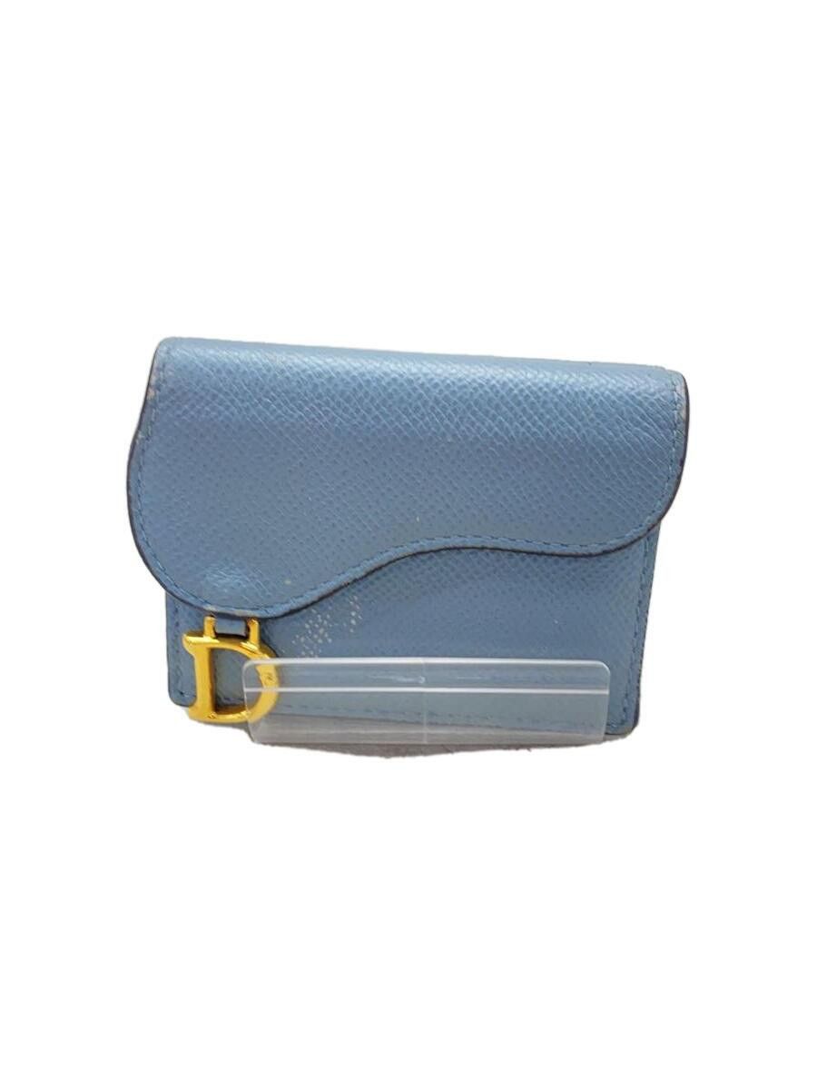 Dior Dior Leather Bi-Fold Wallet Blue Size ONE SIZE - 1 Thumbnail