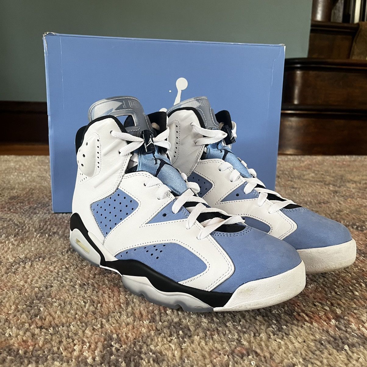 image of Jordan Nike Air Jordan 6 Retro (University Blue/white-Black) Shoes in Black/Blue/White (Size 11)