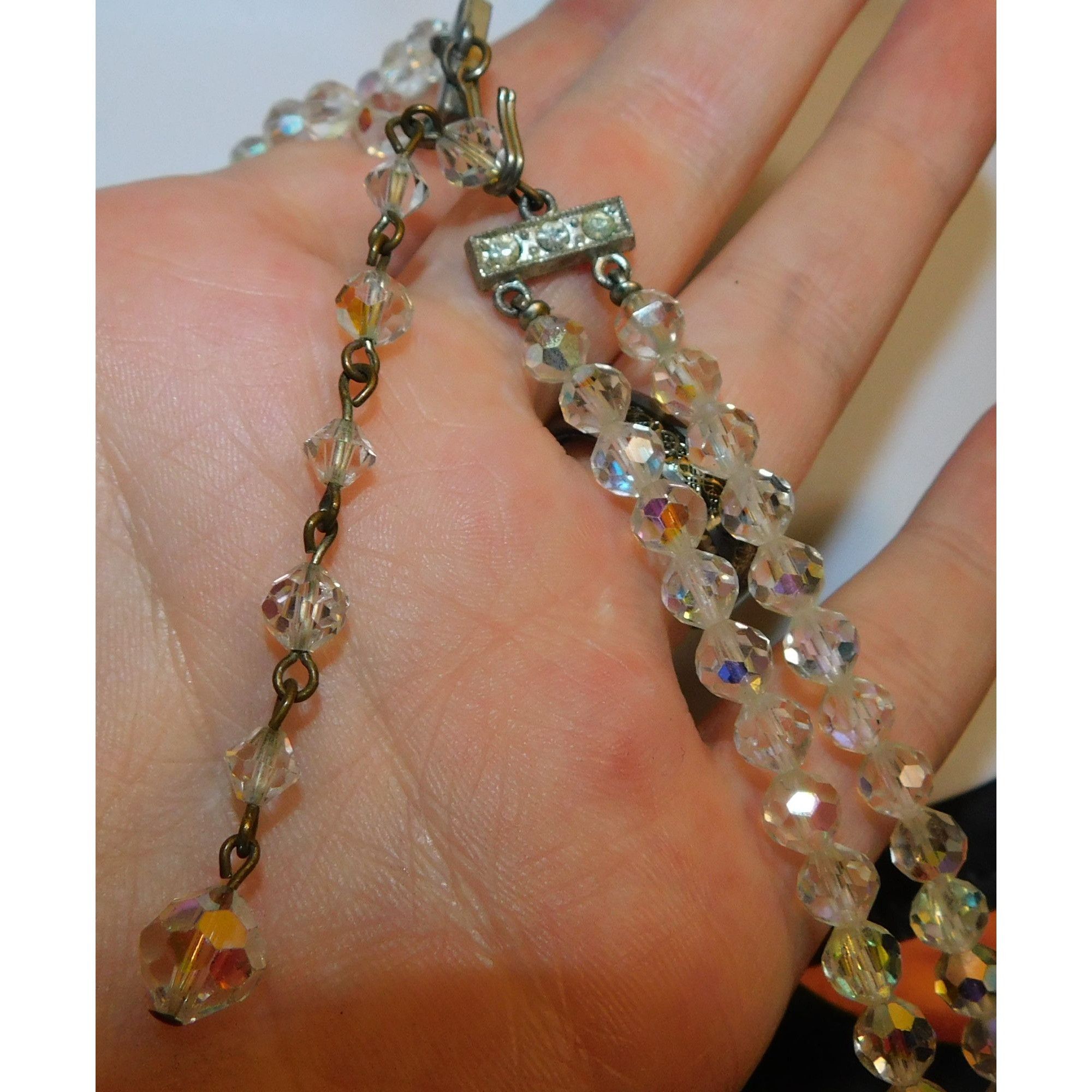 Other Vintage Aurora Borealis Crystal Beaded Double Strand Necklac Size ONE SIZE - 5 Thumbnail