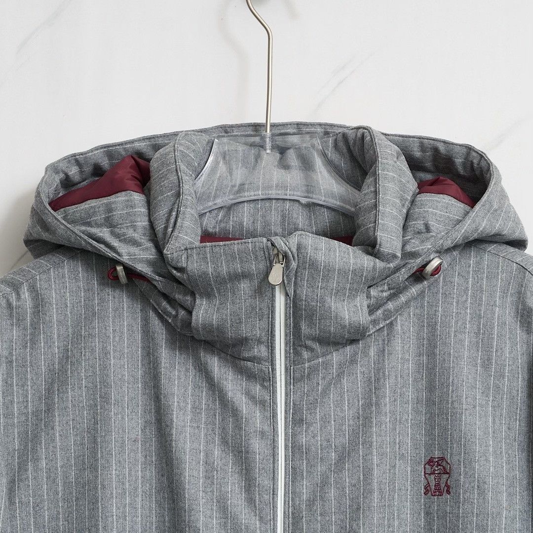 Brunello Cucinelli Brunello Cucinelli Men's Embroidered Stripe Quilted Coat Size US M / EU 48-50 / 2 - 2 Thumbnail