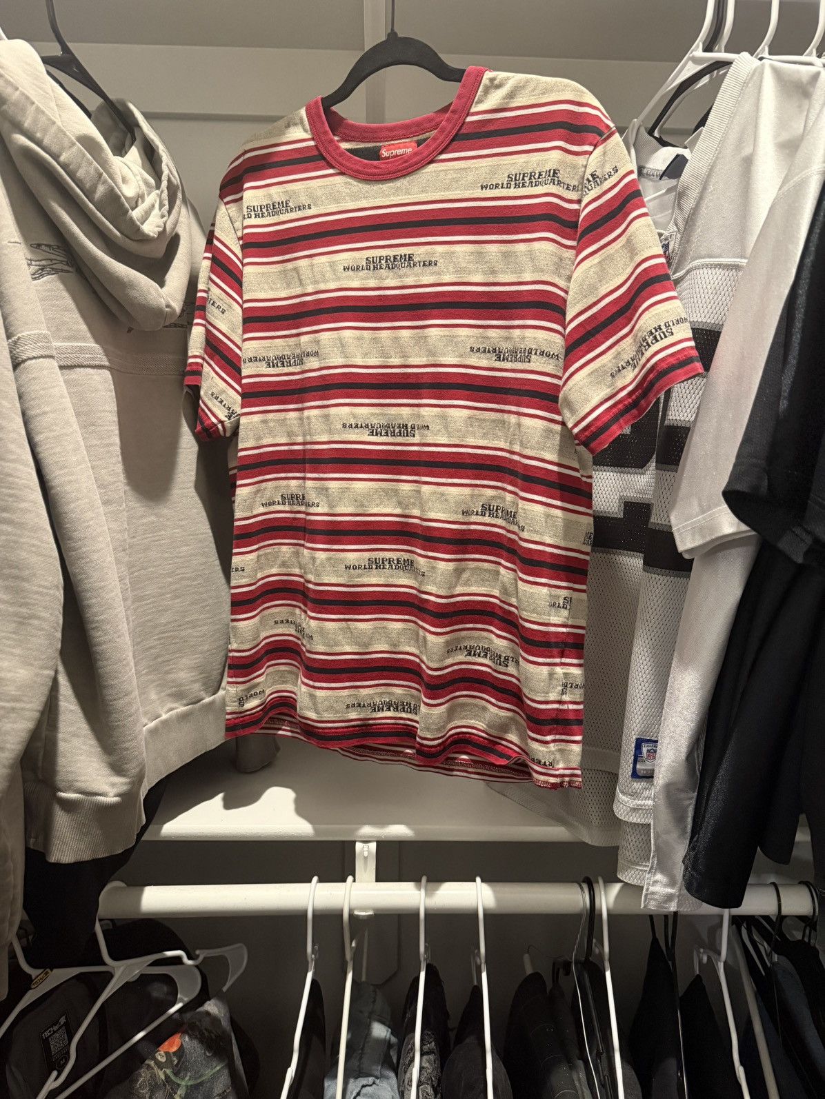 Supreme SUPREME WORLD HEADQUARTERS STRIPED T-SHIRT Size US L / EU 52-54 / 3 - 1 Thumbnail