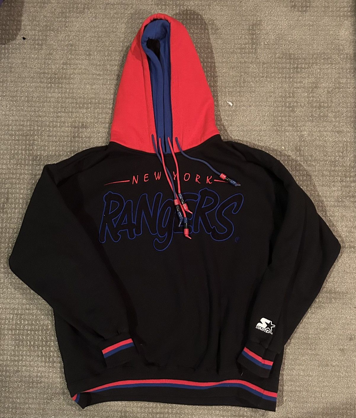 Starter Rangers Starter Double Hood vintage sweatshirt Size US L / EU 52-54 / 3 - 1 Thumbnail