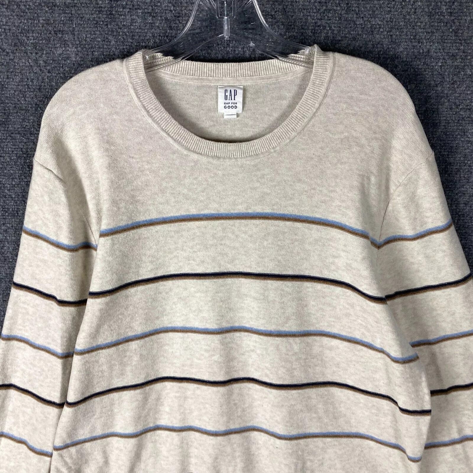 Gap Gap Sweater Men's XL Crew Neck Striped Beige Adults Casual Size US XL / EU 56 / 4 - 2 Thumbnail
