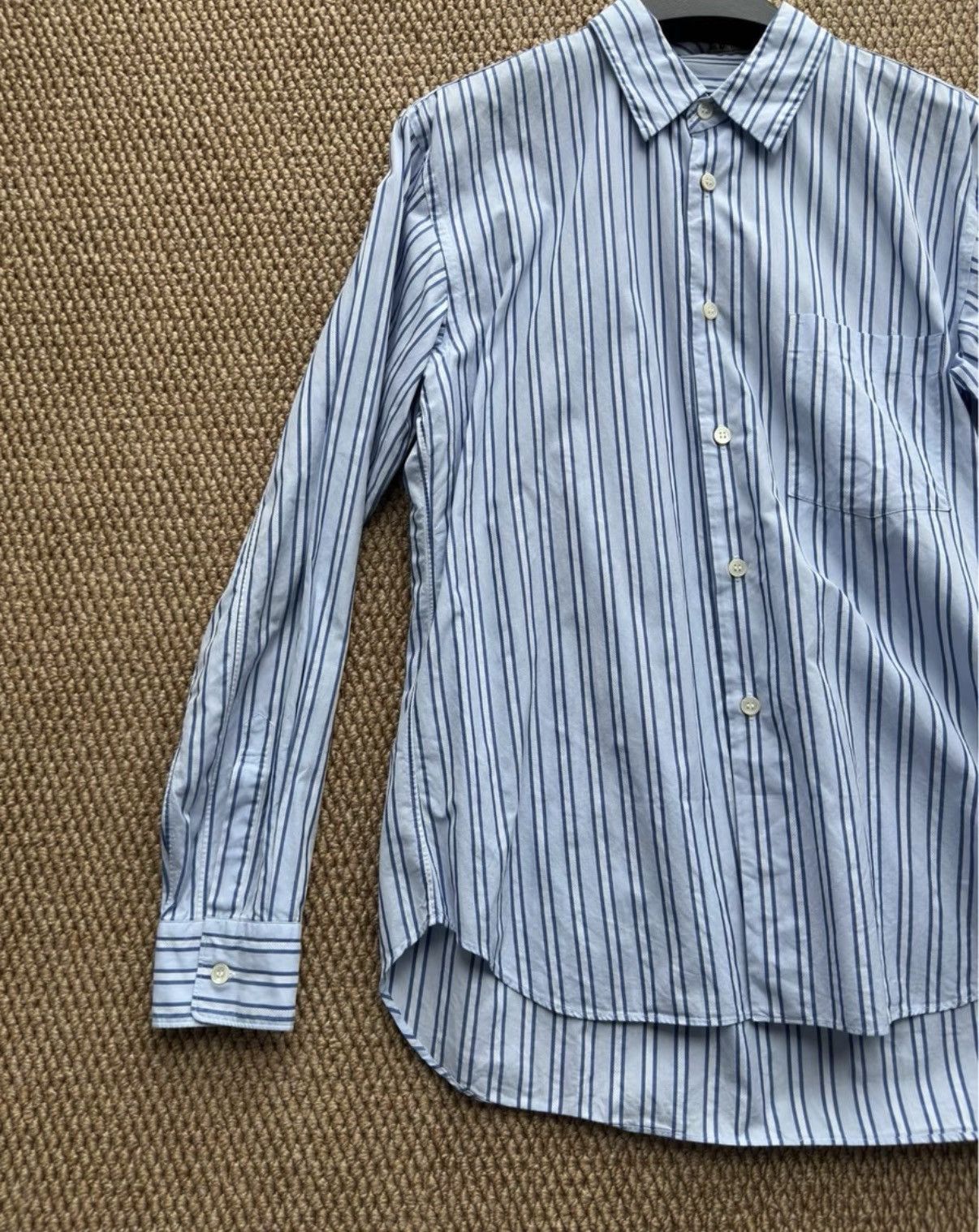 Comme des Garcons COMME des GARÇONS Blue & White Striped Long Sleeve Shirt K23 Size US XS / EU 42 / 0 - 2 Thumbnail