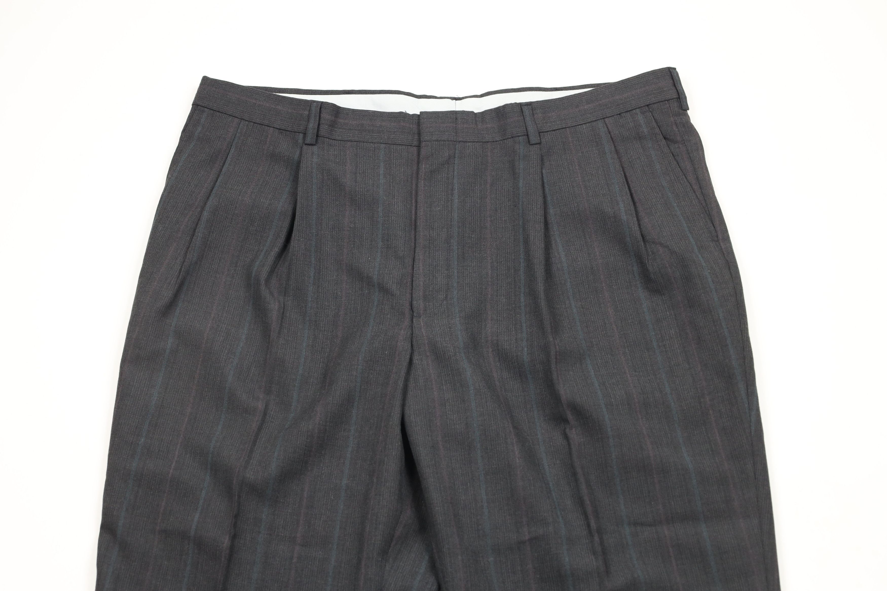 Vintage Vintage 90s Streetwear Striped Pleated Wide Leg Chino Pants Size US 40 / EU 56 - 2 Thumbnail