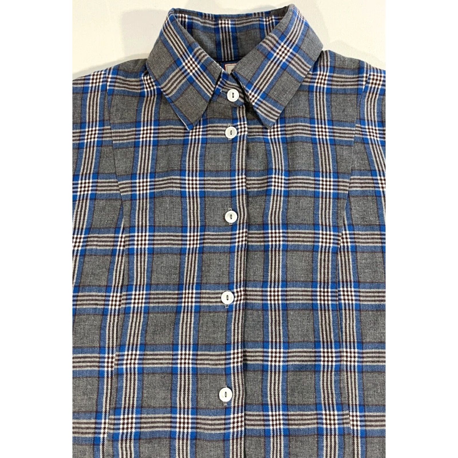 Vintage VINTAGE Bell by Alicia Bell Button-Up Flannel Shirt Plaid Gray Blue Women’s Size 6 Elbow Patches USA"} Size M / US 6-8 / IT 42-44 - 5 Thumbnail