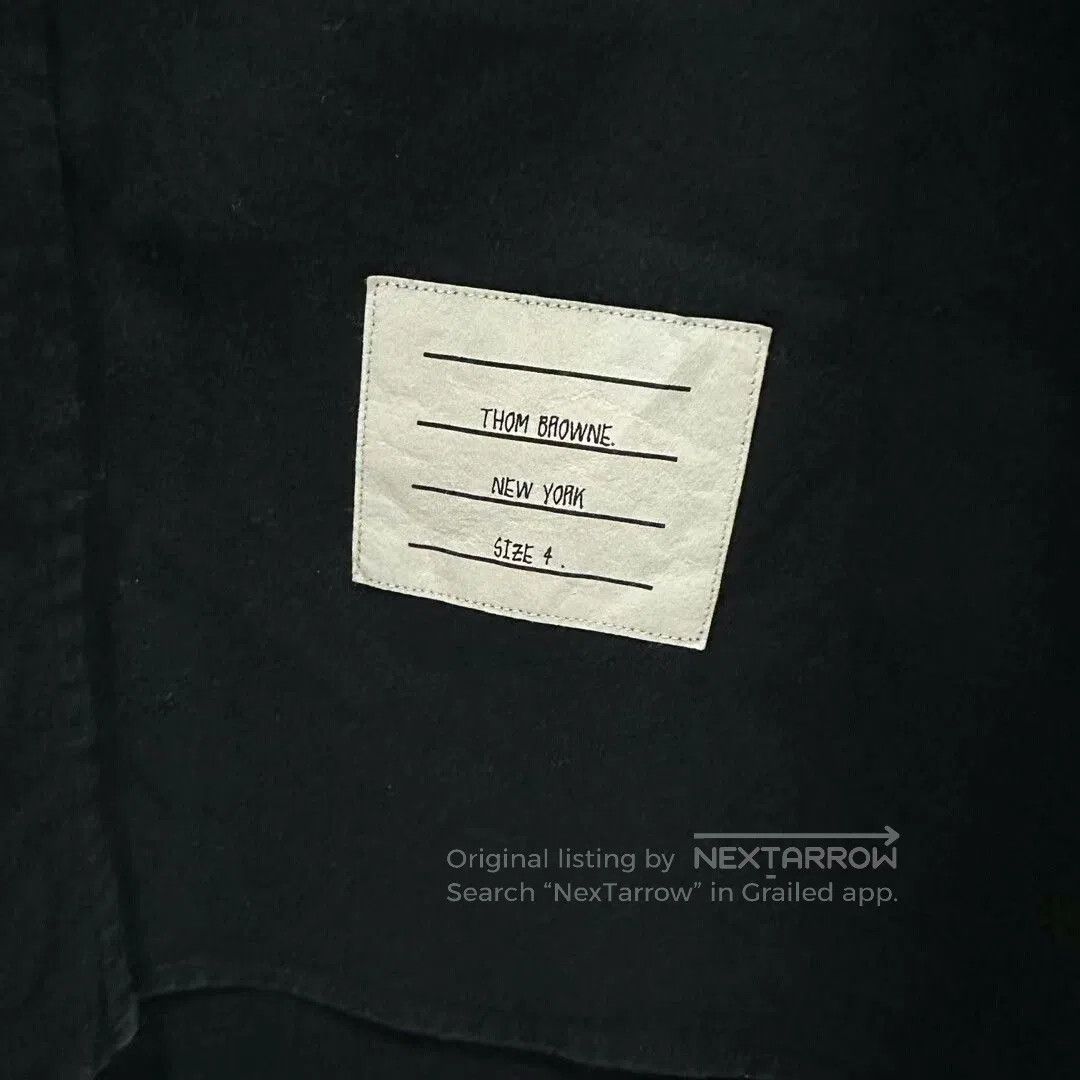 Thom Browne navy four-stripe shirt by Thom Browne. Size US M / EU 48-50 / 2 - 3 Thumbnail