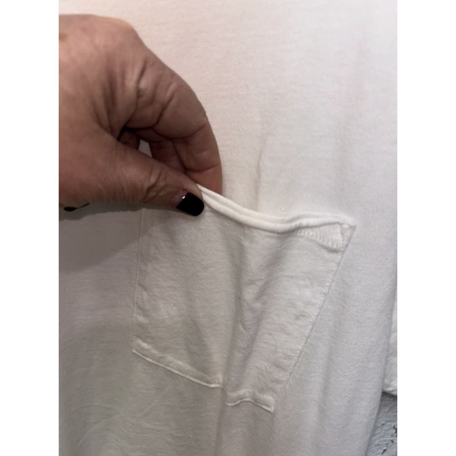 Rag & Bone rag & bone New York Miles Organic Cotton Pocket Tee Shirt Ivory L Crew Neck Short Sleeve Logo Pockets Men Size US L / EU 52-54 / 3 - 4 Thumbnail
