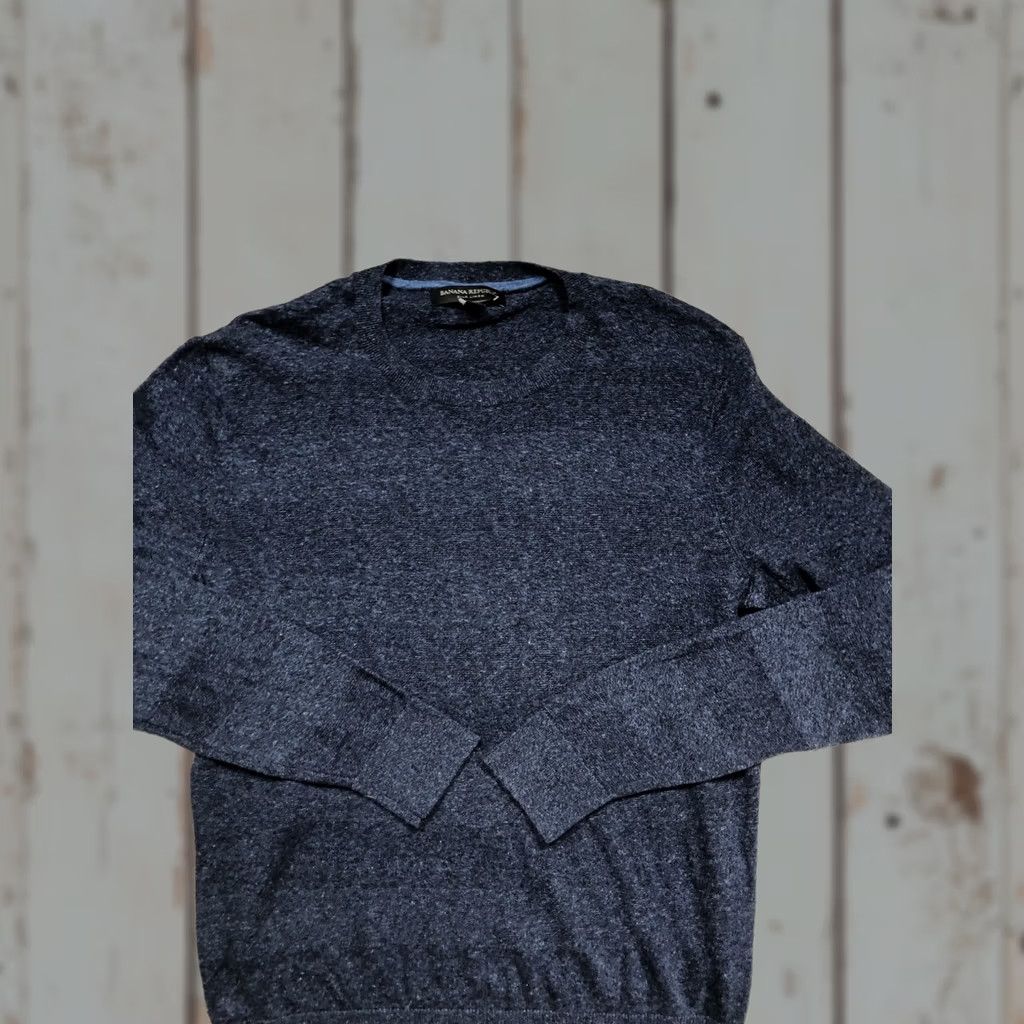 Banana Republic Banana Republic Sweater Mens Medium Blue Silk Linen Crewneck Pullover Knit Size US M / EU 48-50 / 2 - 1 Thumbnail