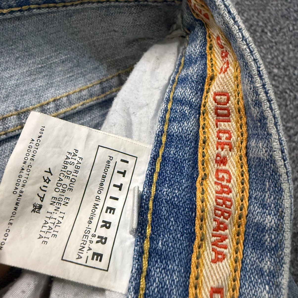 Dolce & Gabbana Vintage Rare 90s Blue Faded Distressed Denim Size US 34 / EU 50 - 19 Thumbnail
