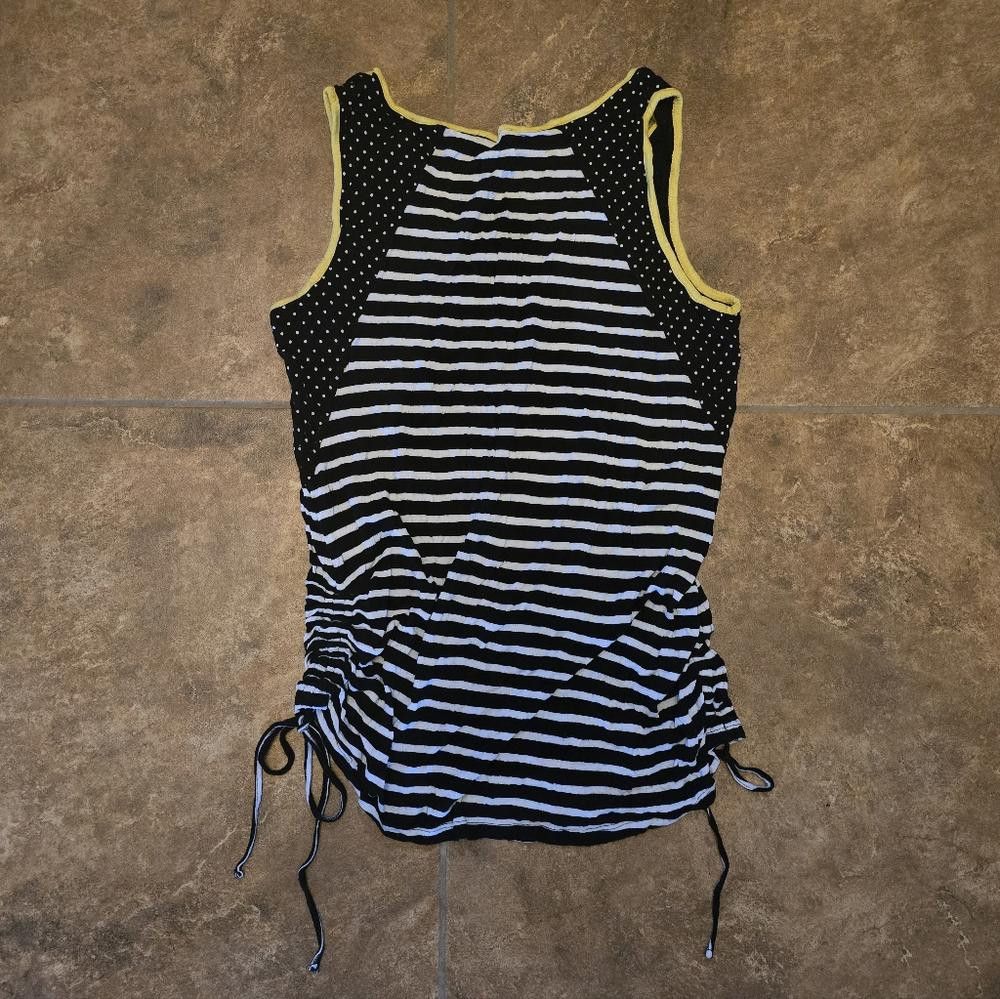 Designer Black White Striped RXB Side Tied Tank Size M / US 6-8 / IT 42-44 - 2 Thumbnail