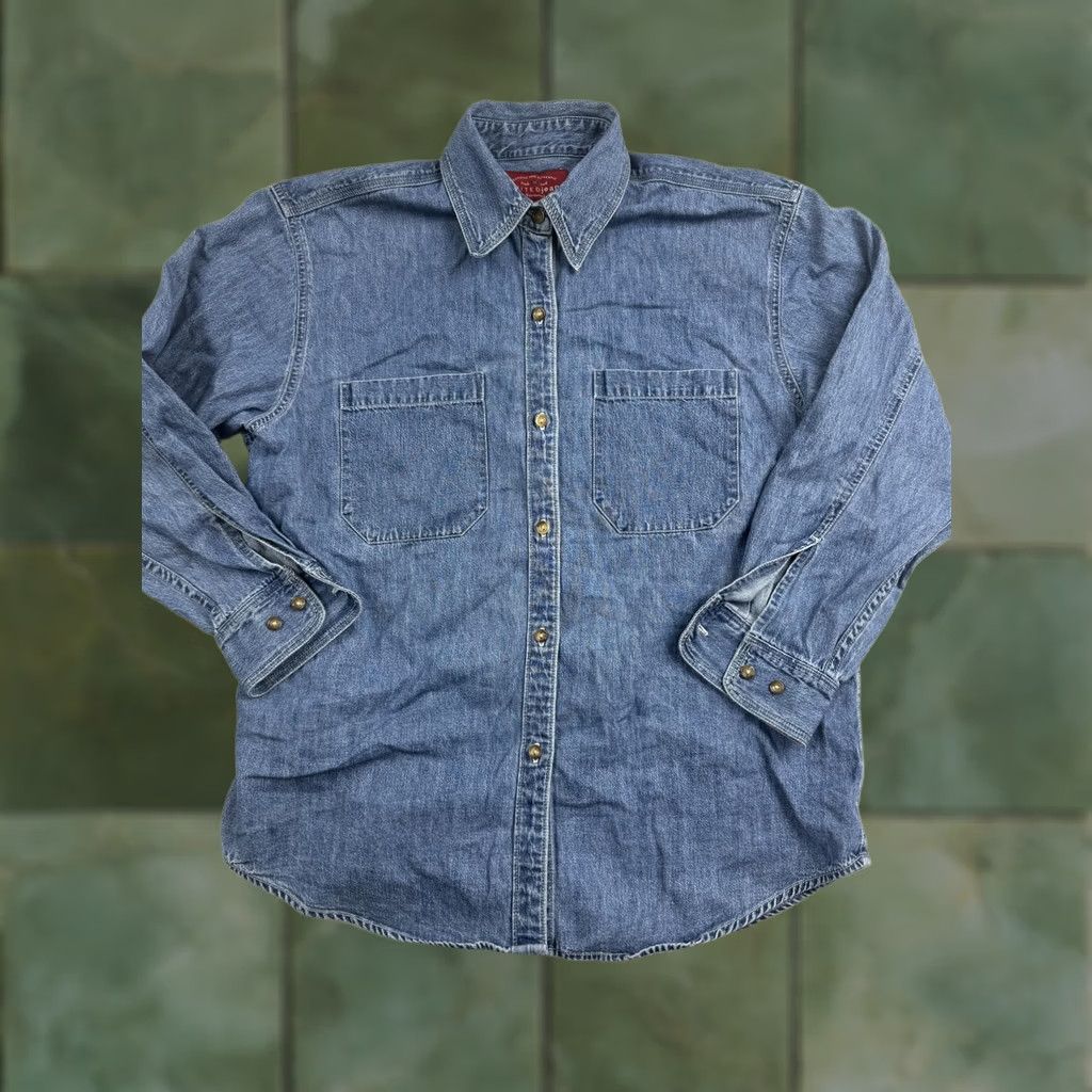 Denime VINTAGE LIMITEDjeans Button-Up Shirt Womens Small Blue Denim Long Sleeve Casual Size S / US 4 / IT 40 - 1 Thumbnail