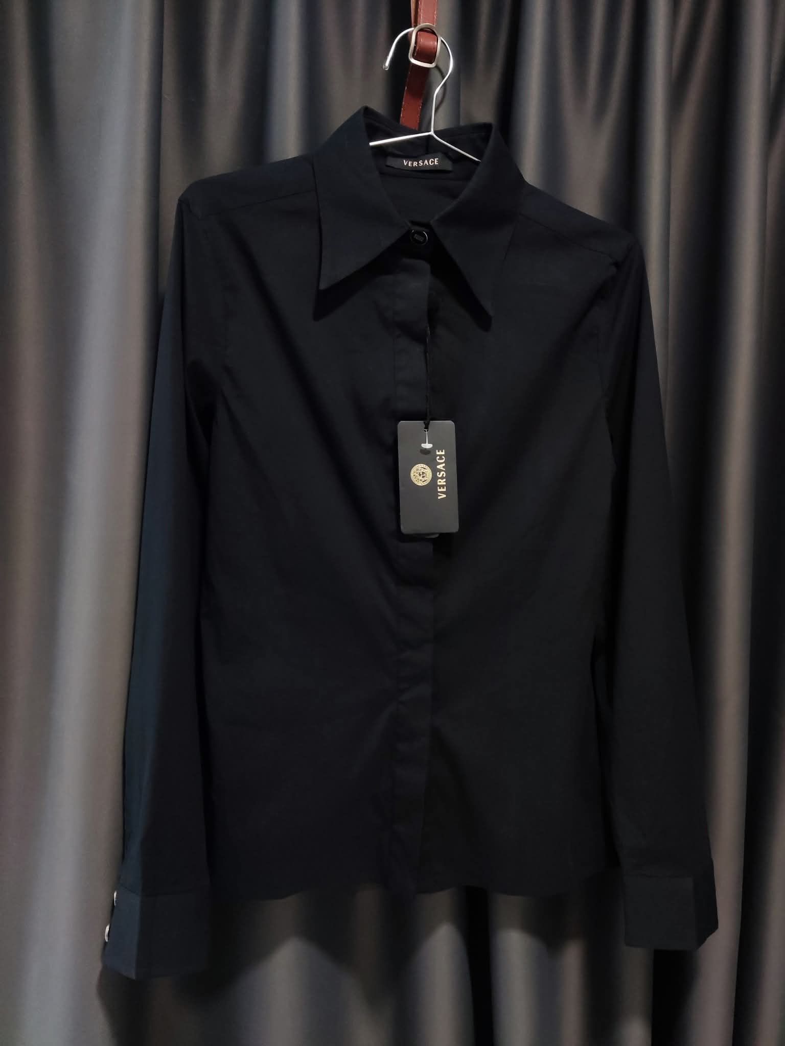 Versace Versace Women’s Slim Black Shirt/Blouse – Made in Italy Size L / US 10 / IT 46 - 1 Thumbnail