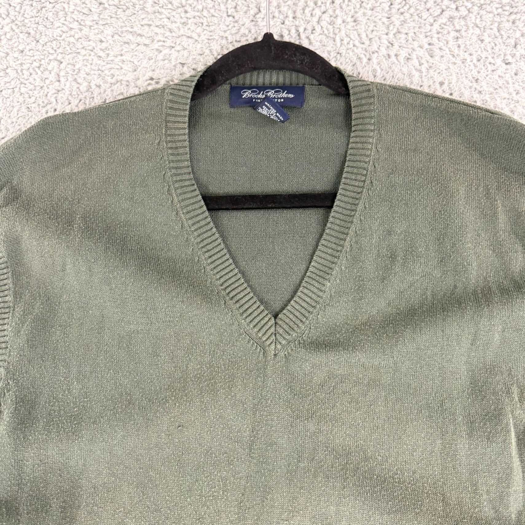 Brooks Brothers Brooks Brothers Sweater Vest Men Large Green 100% Cotton V-Neck Vintage Polo/Casual City Preppy Mens Vest Size US L / EU 52-54 / 3 - 2 Thumbnail