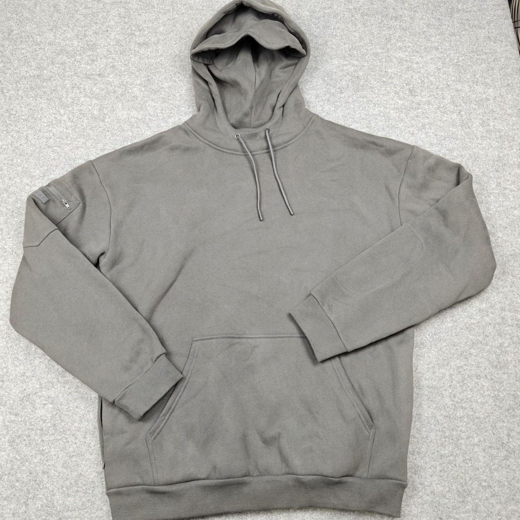 KangaROOS Comfrt Hoodie Mens XL Gray Fleece Pullover Kangaroo Logo Sleeve Zip Pockets Size US XL / EU 56 / 4 - 2 Thumbnail