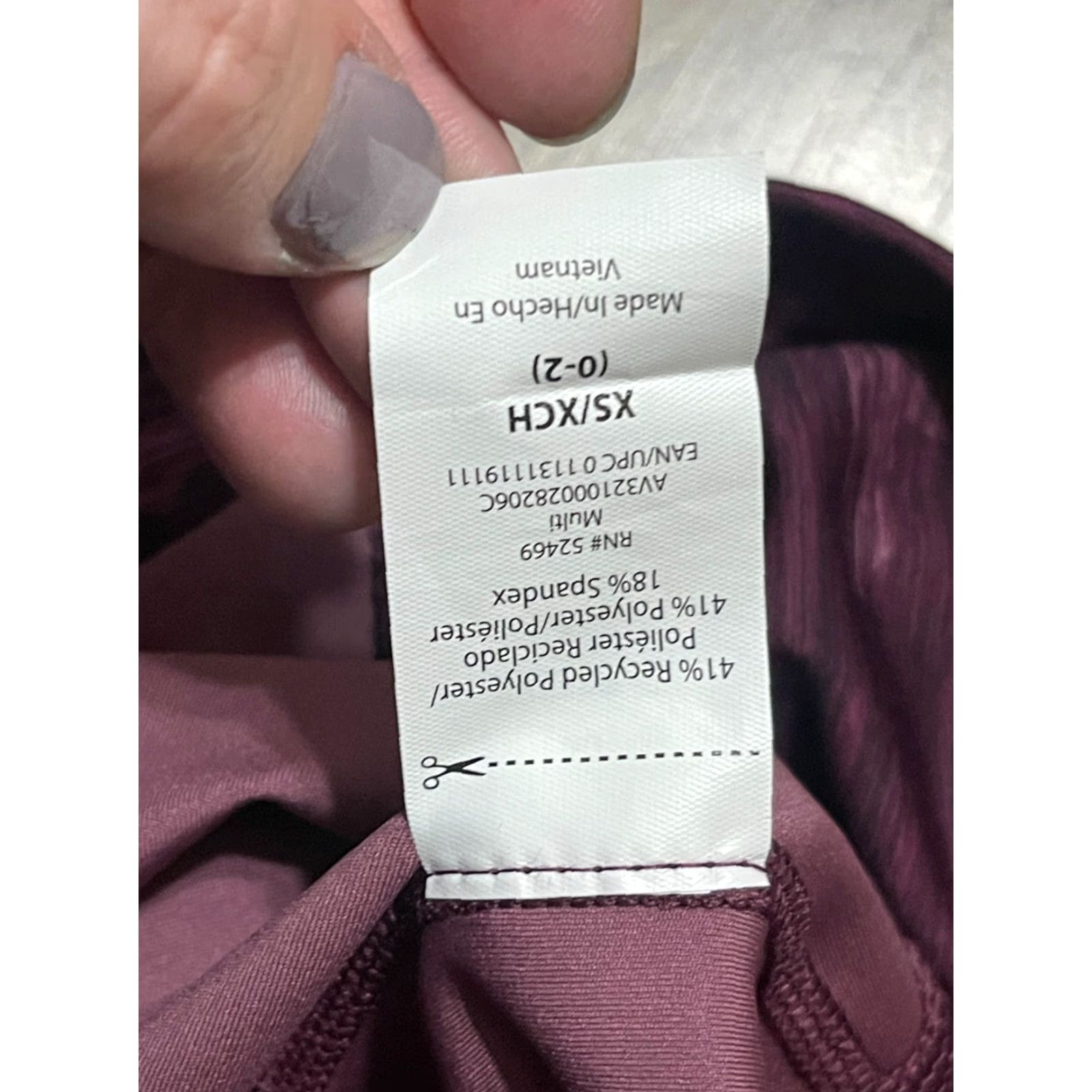 Avia Avia Leggings, Women's XS, Pull On, Camouflage, Purple, Size XS, Casual, Ankle, Inseam 28 in, Colorful, Fall, Spring, Summer, Regular, Women, Pants Size 26" / US 2 / IT 38 - 6 Thumbnail