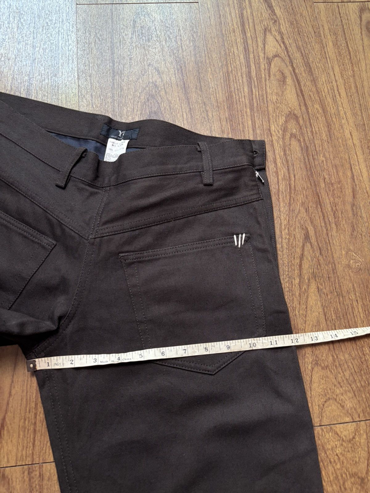 Yohji Yamamoto FREE TAX! 90s Asymmetrical Sideways Wide Leg Denim Pants Size US 31 - 10 Thumbnail