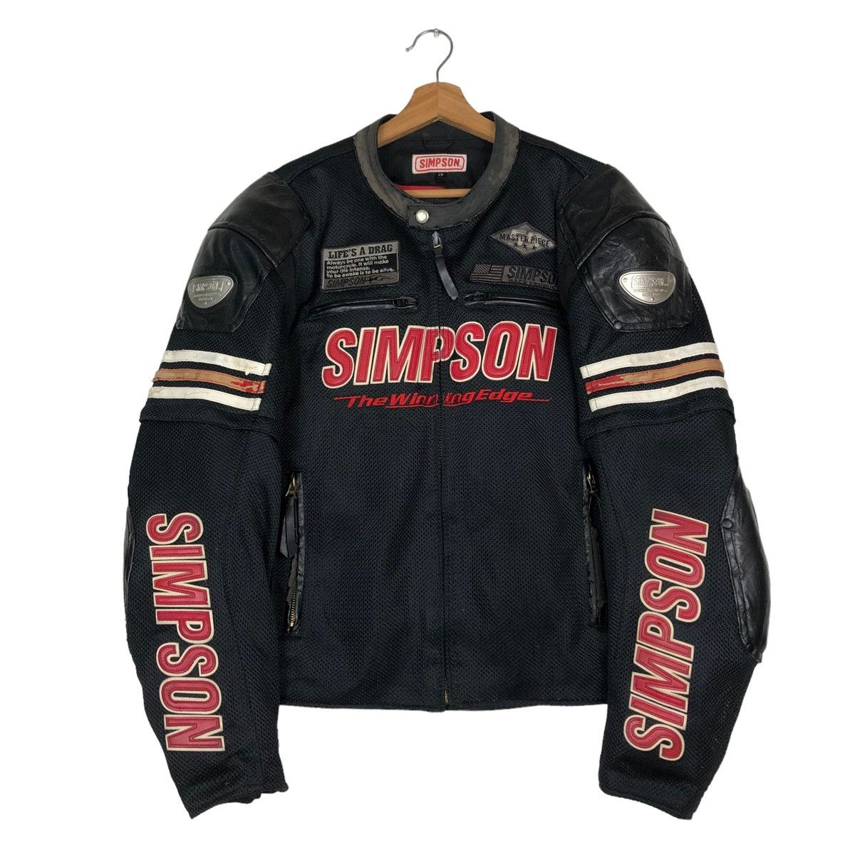 Japanese Brand 🔥VINTAGE RACING BIKER JACKET SIMPSON BIG LOGO SPELL OUT Size US L / EU 52-54 / 3 - 1 Thumbnail