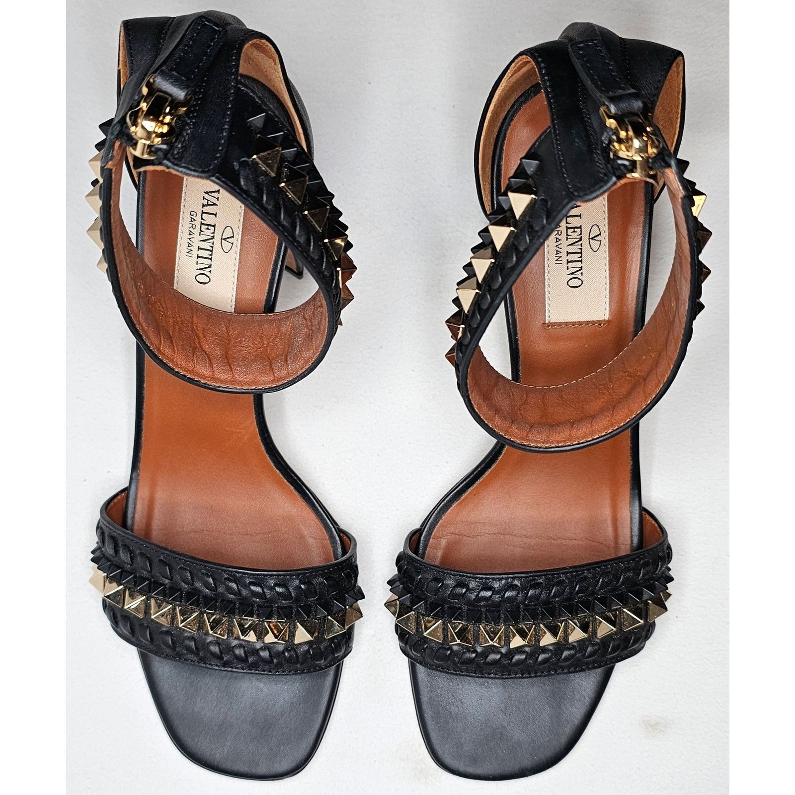 Valentino Garavani Rockstud black leather sandals