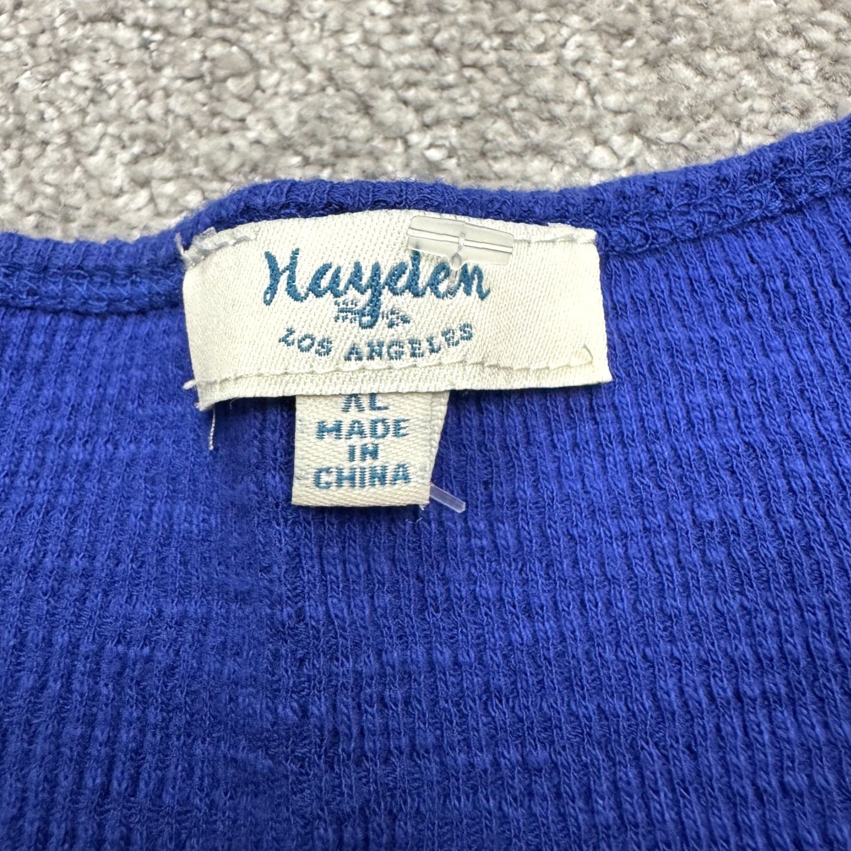 Bell Hayden Blouse Shirt Womens XL Royal Blue Cotton Lace Trim Bell Sleeve Tunic Blouse Womens XL Blue Lace Trim Bell Sleeve Cotton Size XL / US 12-14 / IT 48-50 - 5 Thumbnail