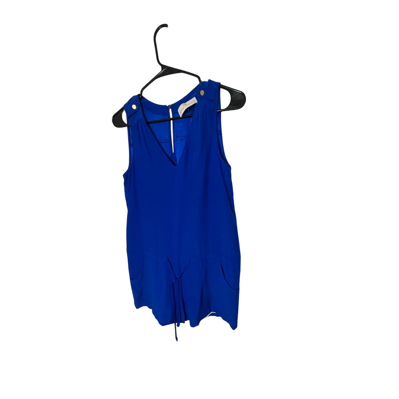 Amanda Uprichard Amanda Uprichard Silk Royal Blue Preppy Michaela Romper Size 22" - 2 Thumbnail