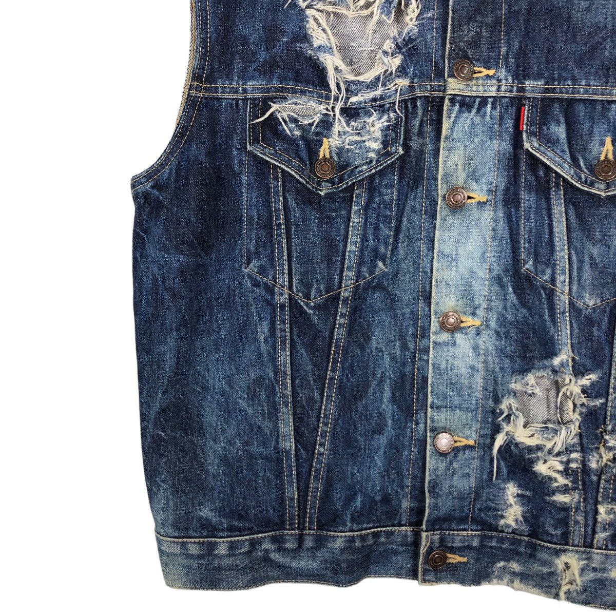 Japanese Brand 🔥Vintage Denim Tank Top Trucker Cafe Racer RSM Issey Miyake Size US M / EU 48-50 / 2 - 4 Thumbnail