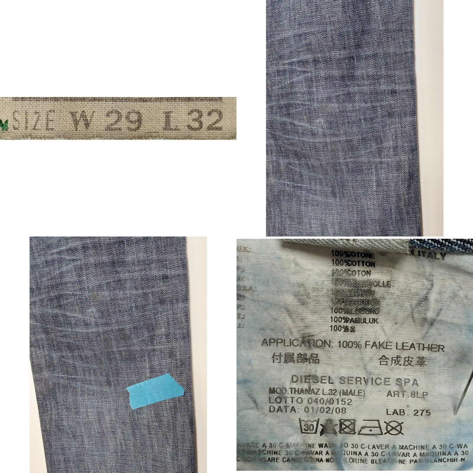 Diesel Diesel Thanaz Jeans Blue Solid Denim Slim Men Size W 29 L 32 Size US 29 - 9 Thumbnail