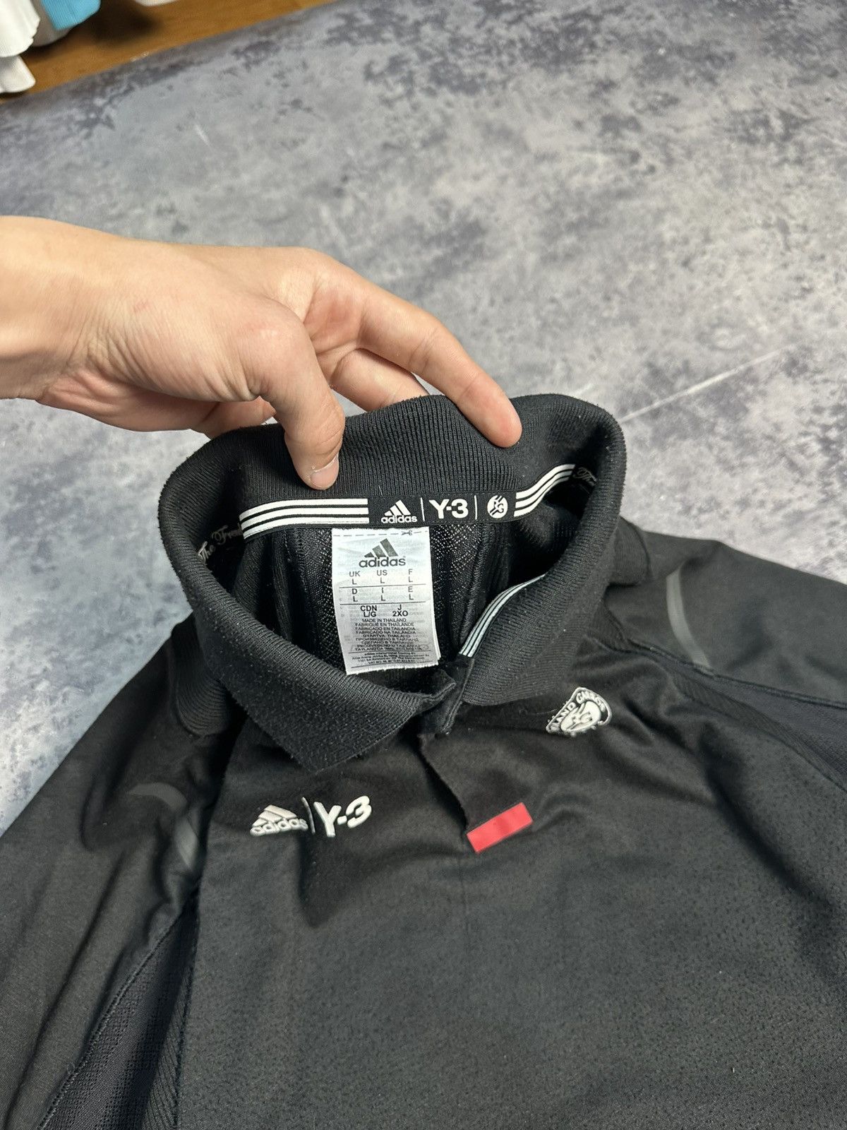 Yohji Yamamoto Y3 Adidas x Yohji Yamamoto Polo Shirt Big Logo Men Size L Size US L / EU 52-54 / 3 - 4 Thumbnail