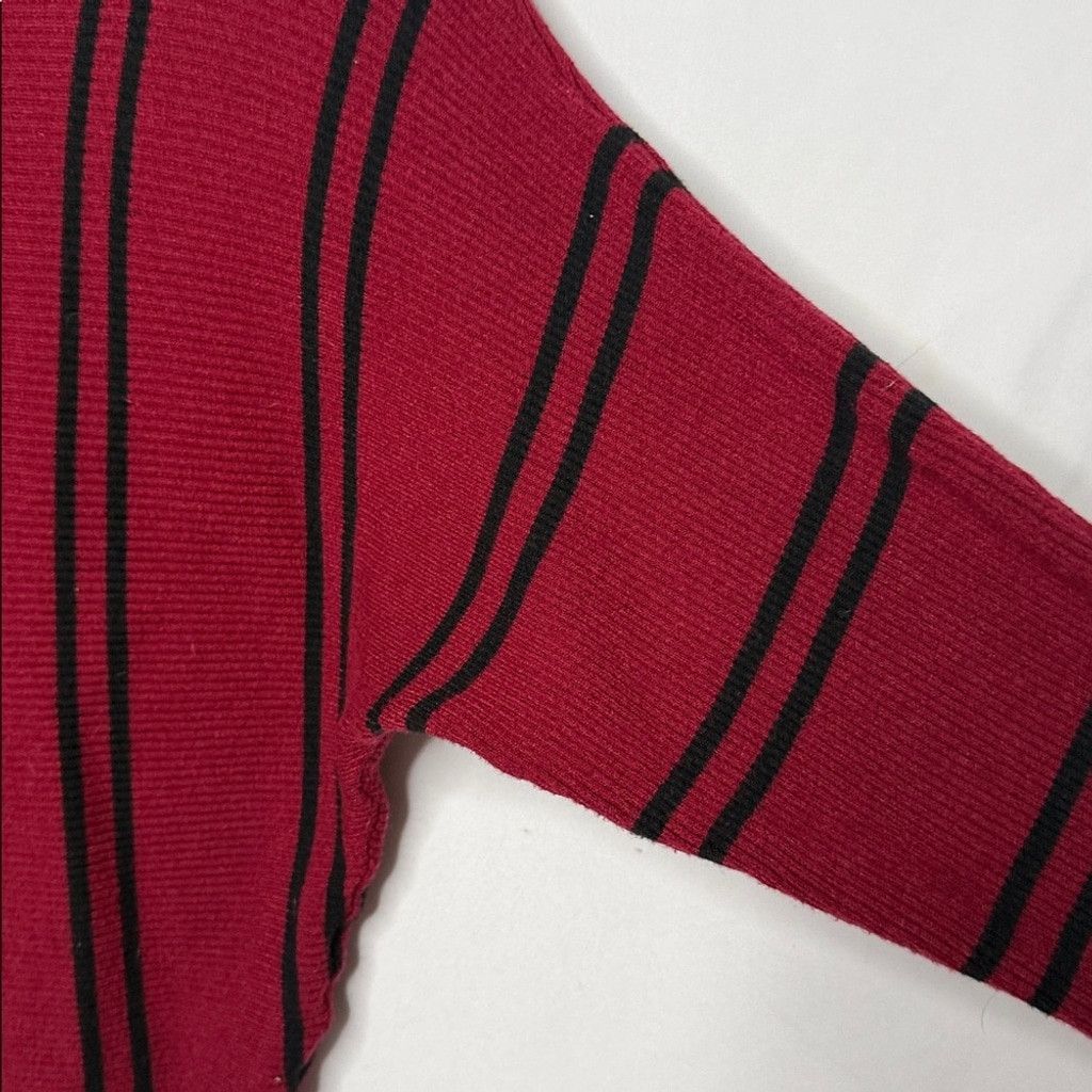 Magaschoni Magaschoni Mock neck Dolman striped red black sweater sz S Size S / US 4 / IT 40 - 2 Thumbnail