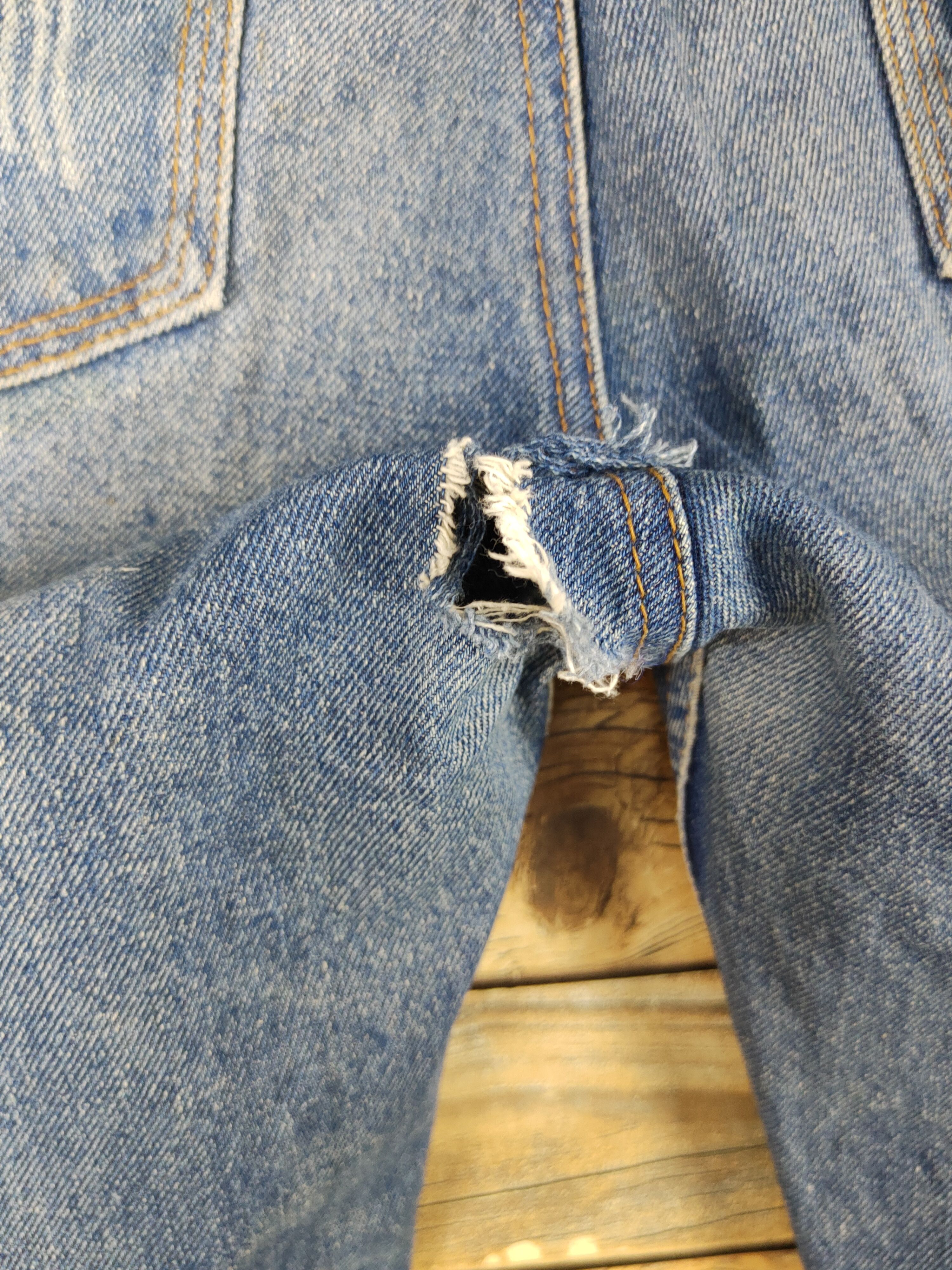 Japanese Brand Japan skull Blue Distressed Ripped denim Jeans #W1306 Size 33" - 8 Thumbnail