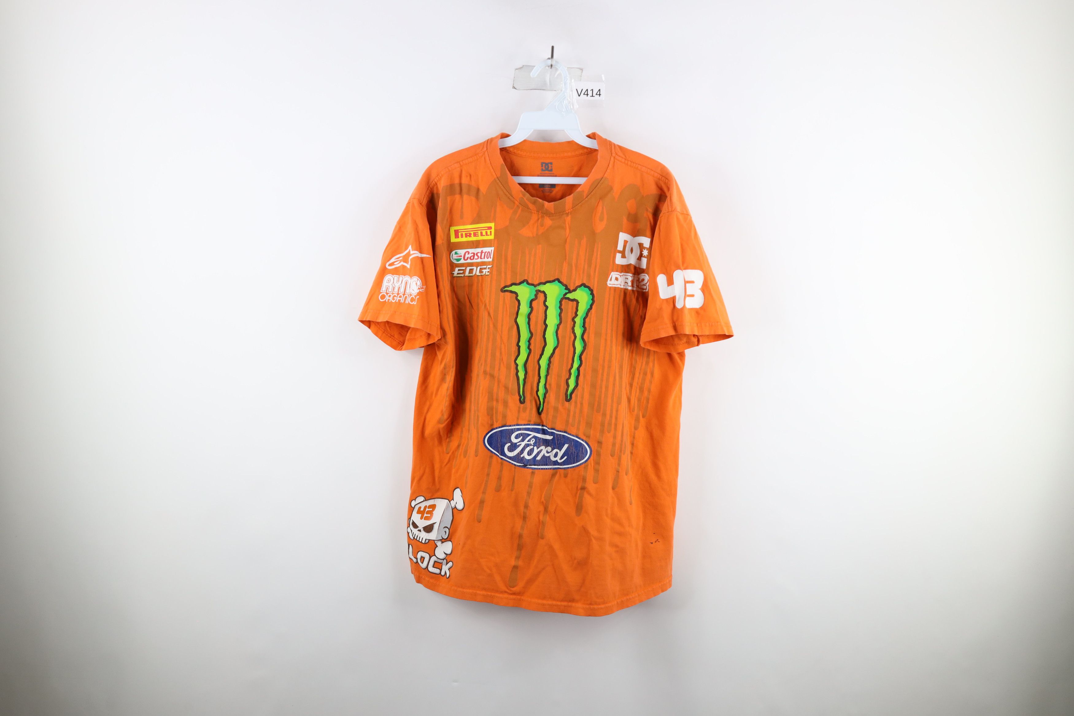 Vintage DC Shoes Monster Energy Ken Rally Car Racing T-Shirt