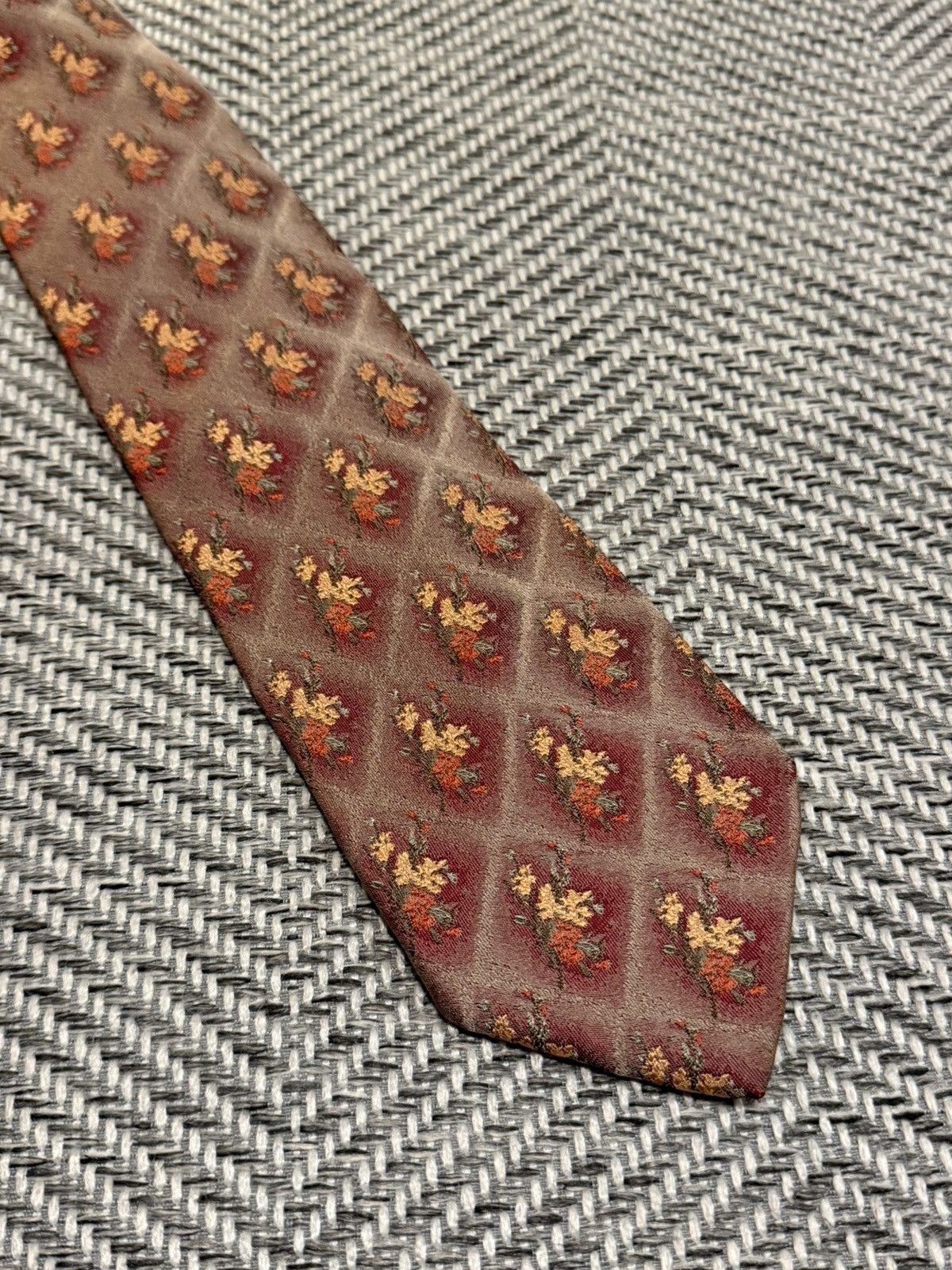 Jean Paul Gaultier Jean Paul Gaultier HOMME Floral Diamond Motif Tie Size ONE SIZE - 1 Thumbnail
