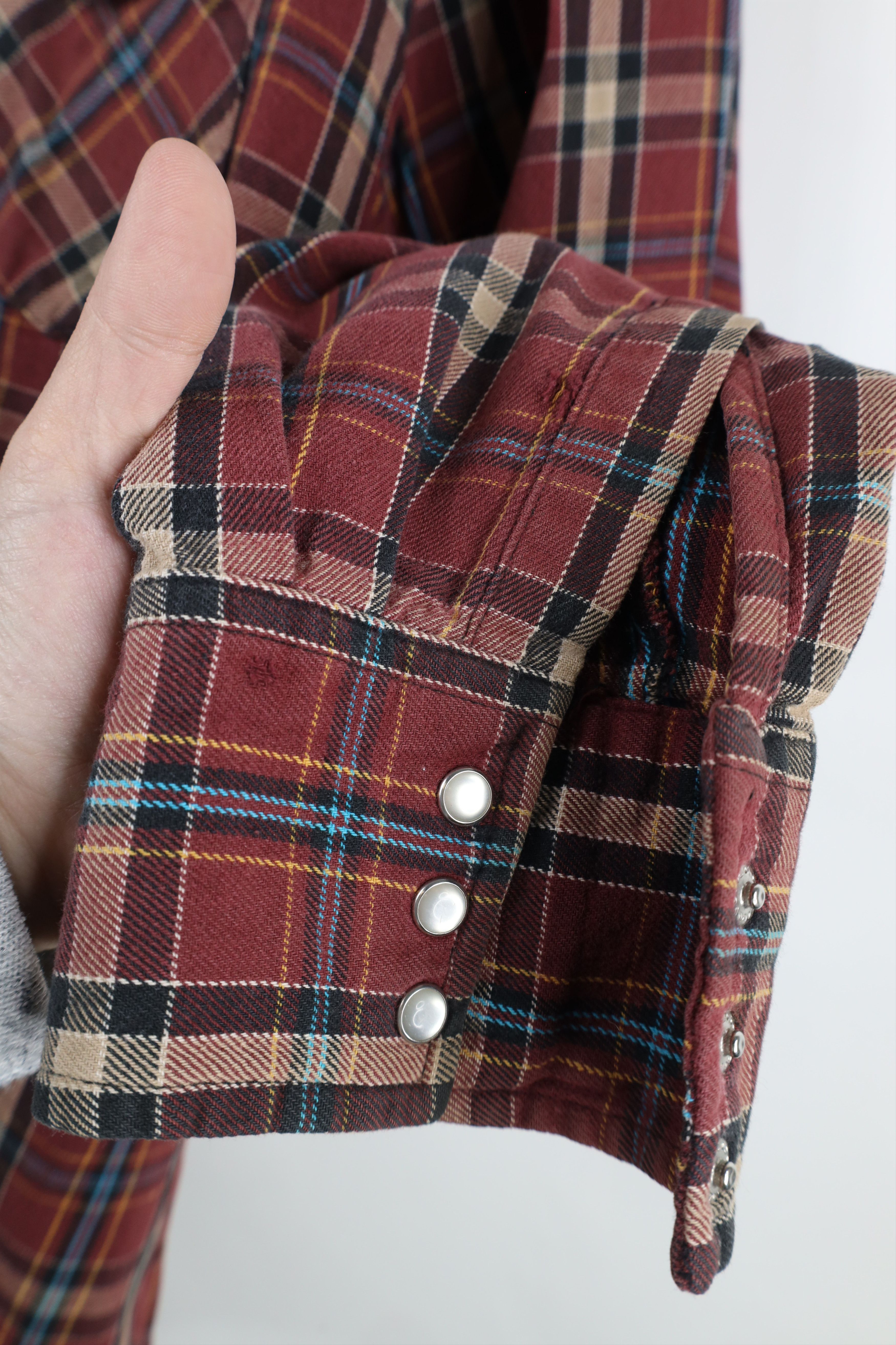 Vintage × Wrangler Vintage 90s Wrangler Western Snap Button Flannel Shirt Plaid Size US XXL / EU 58 / 5 - 9 Thumbnail
