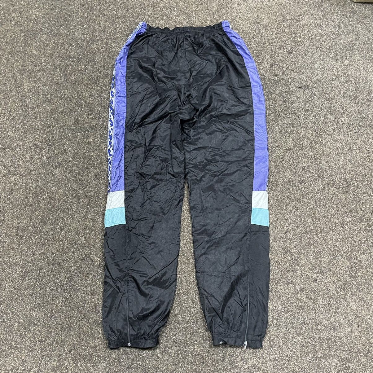 Vintage Y2K Asics Nylon Baggy Track Pants Purple Black Bleached 32 Size US 32 / EU 48 - 3 Thumbnail