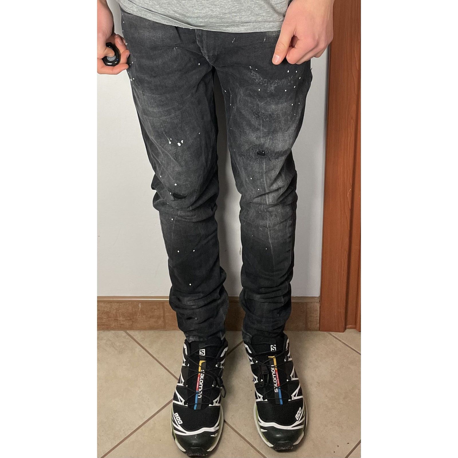 Zara Zara Men's Gray Distressed Denim Pockets Skinny Jeans 32 Size US 32 / EU 48 - 2 Thumbnail