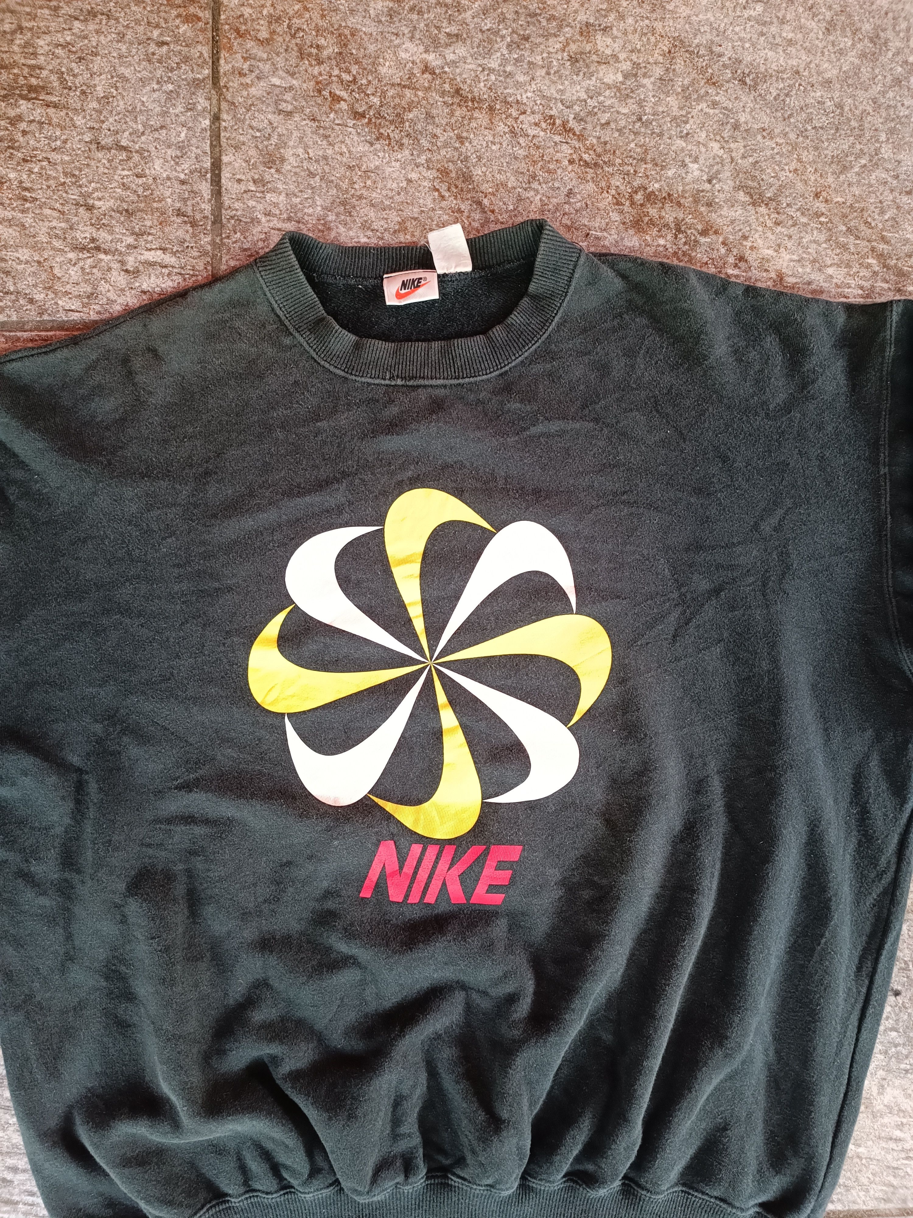 Nike × Vintage Vintage 90s Sweatshirt Nike Pinwheel Size US XL / EU 56 / 4 - 2 Thumbnail