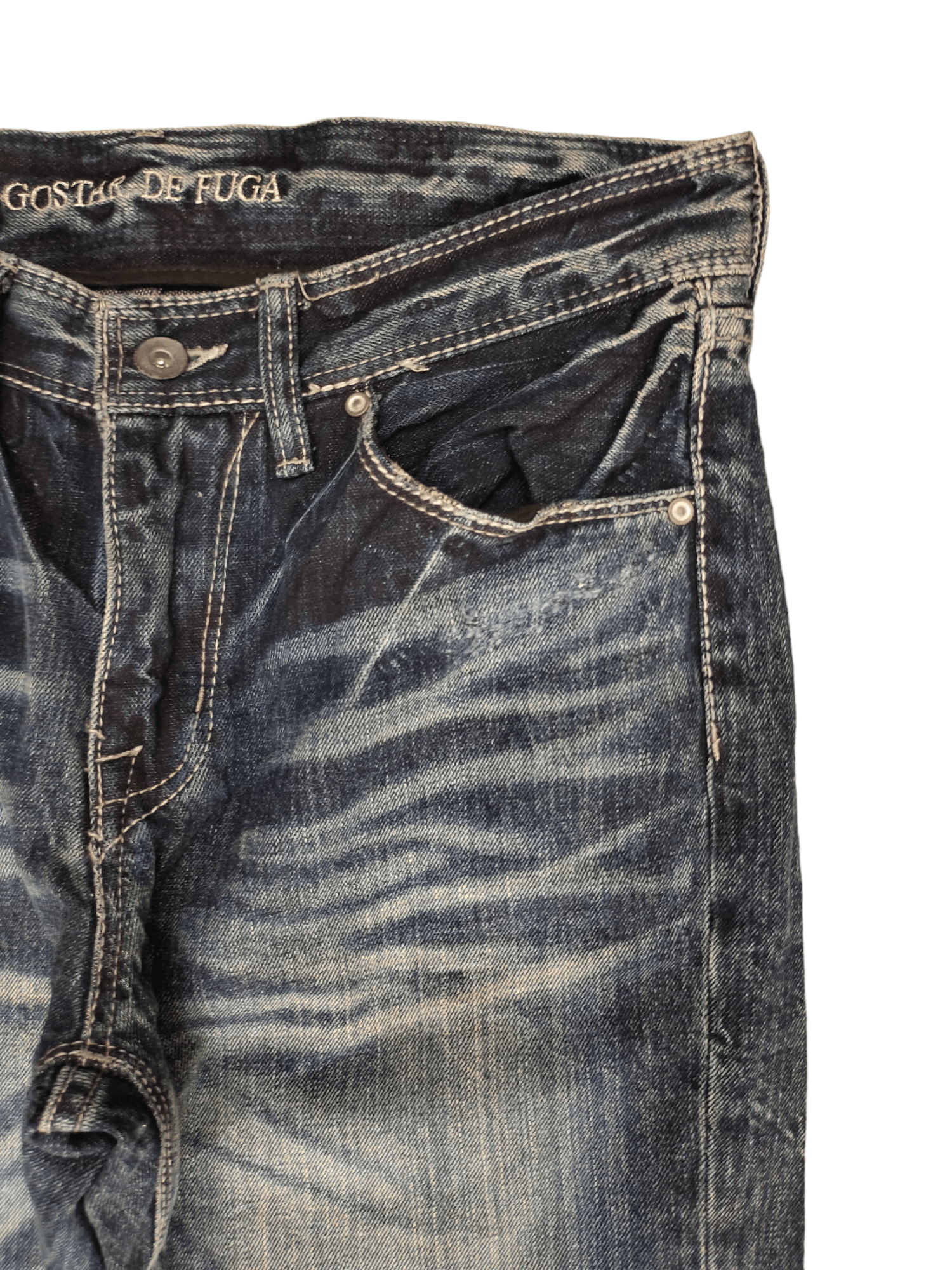 GOSTAR DE FUGA Gostar De Fuga Japan Clawmark Distress Faded Denim Jeans Y2k Size US 31 - 3 Thumbnail