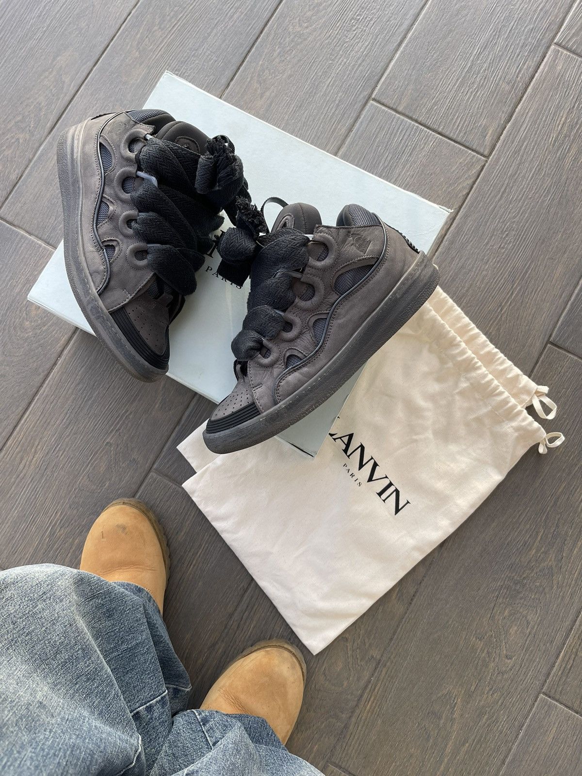 Lanvin Lanvin Curb Sneakers Grey Size US 9 / EU 42 - 1 Thumbnail