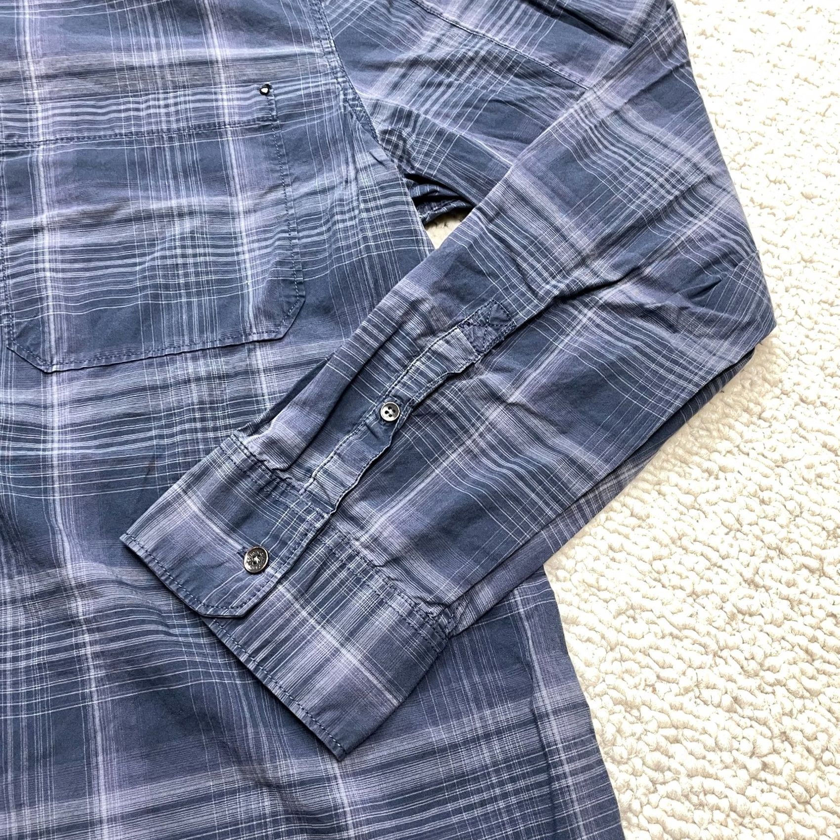 Vintage Calvin Klein Jeans Shirt Mens 2XL Blue Plaid Long Sleeve Button-Up Collared Cotton Modern Fit Shirt Size US XXL / EU 58 / 5 - 2 Thumbnail