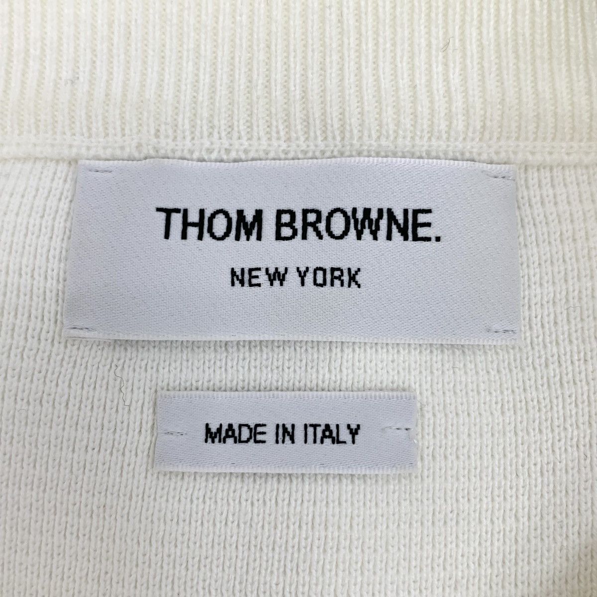 Thom Browne Thom Browne White 4-Bar Long Sleeve Knit Sweater K26WX Size L / US 10 / IT 46 - 5 Thumbnail