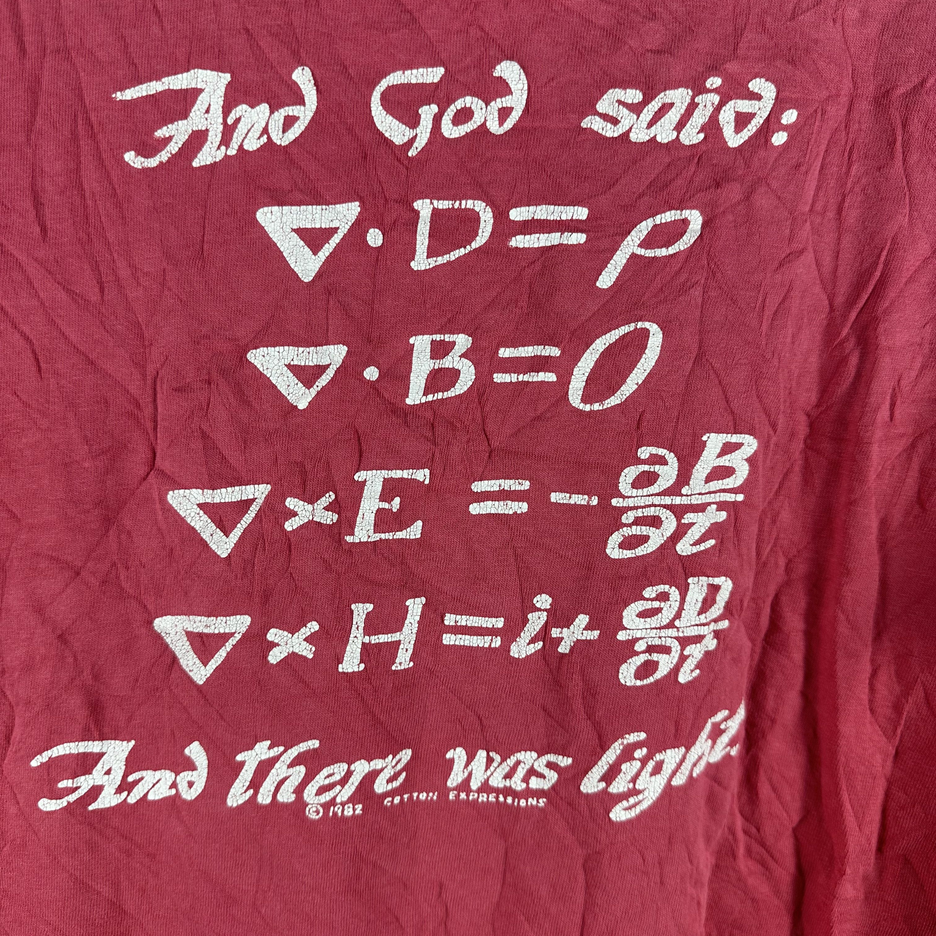 Vintage 1982 And God Said There Was Light Scientific Equation Tee Size US L / EU 52-54 / 3 - 4 Thumbnail